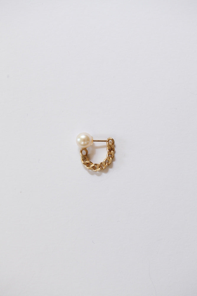 simmon PEARL & CHAIN Pierced Earring