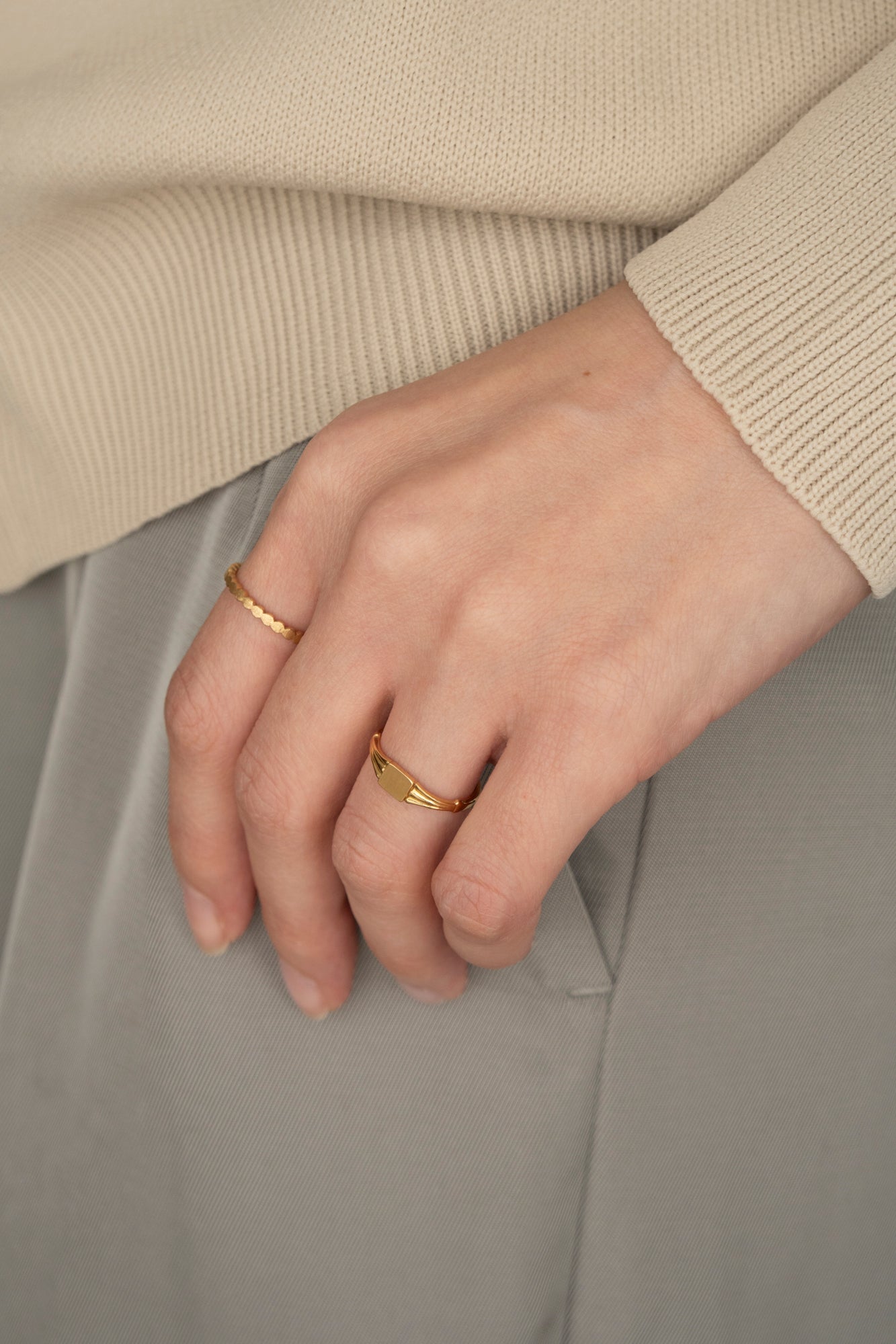 simmon CLASSIC SIGNET RING /K18