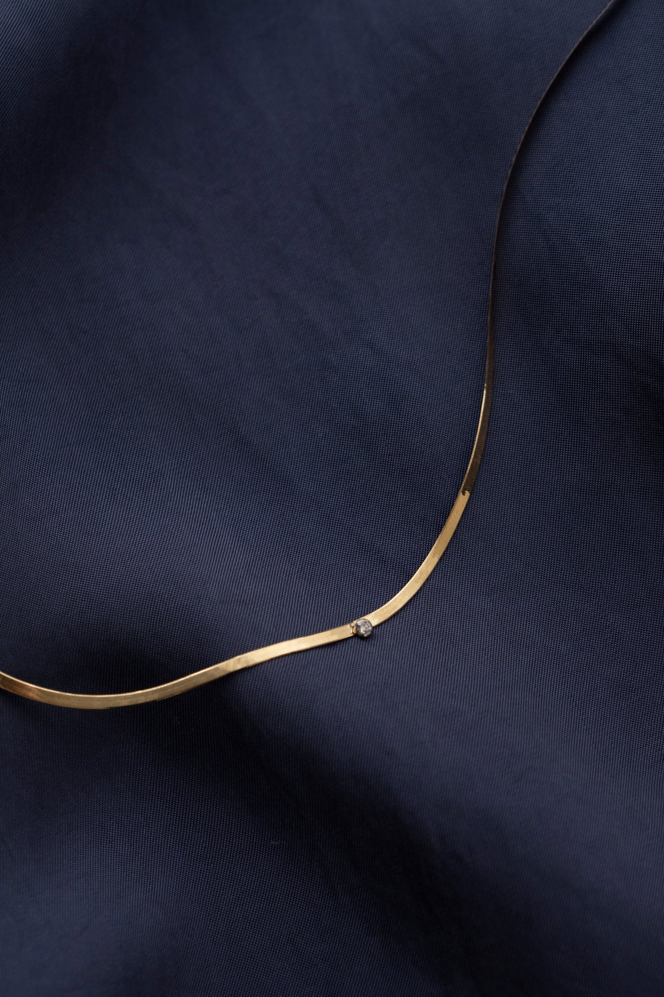PALA Flat Snake Chain & Diamond Necklace /K18