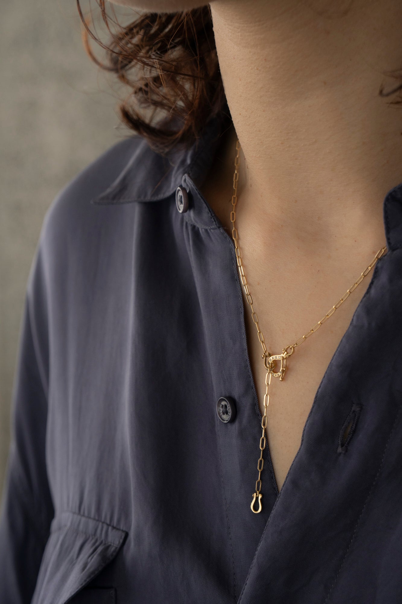 MONAKA jewellery Link Diamond Chain Necklace Narrow /K18