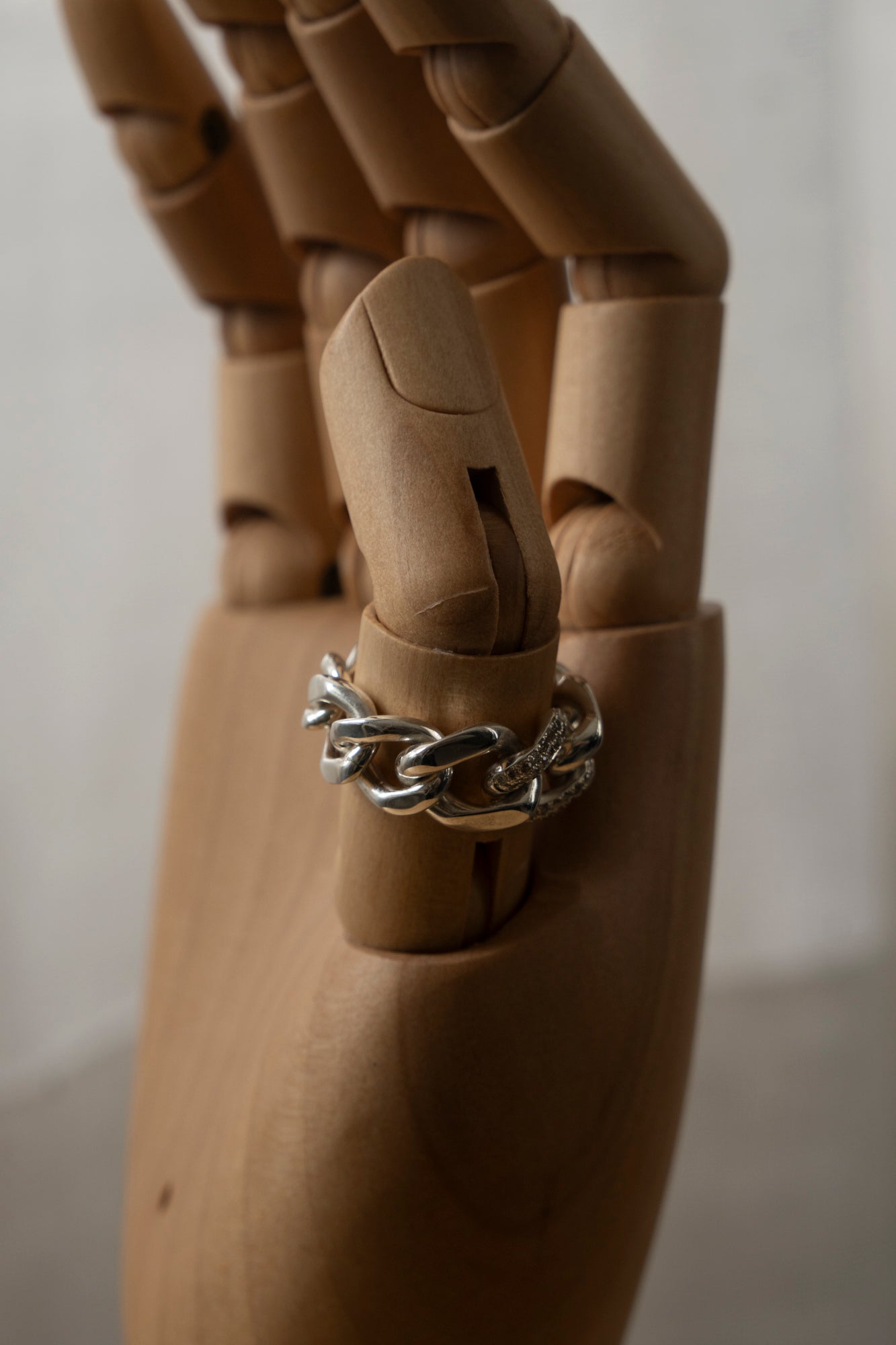 PALA Curb Chain Ring With Pave Diamond /SV