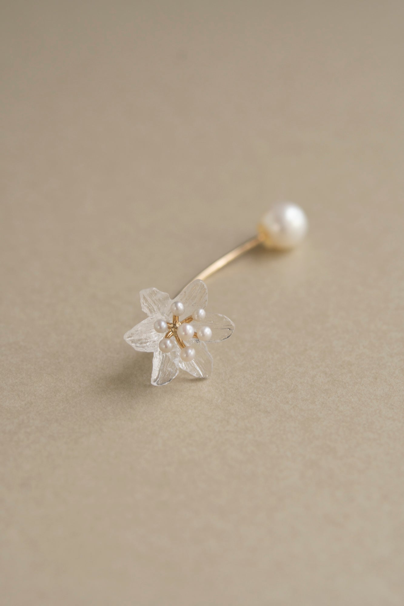 simmon 2way Single flower long pierce Lily /K10