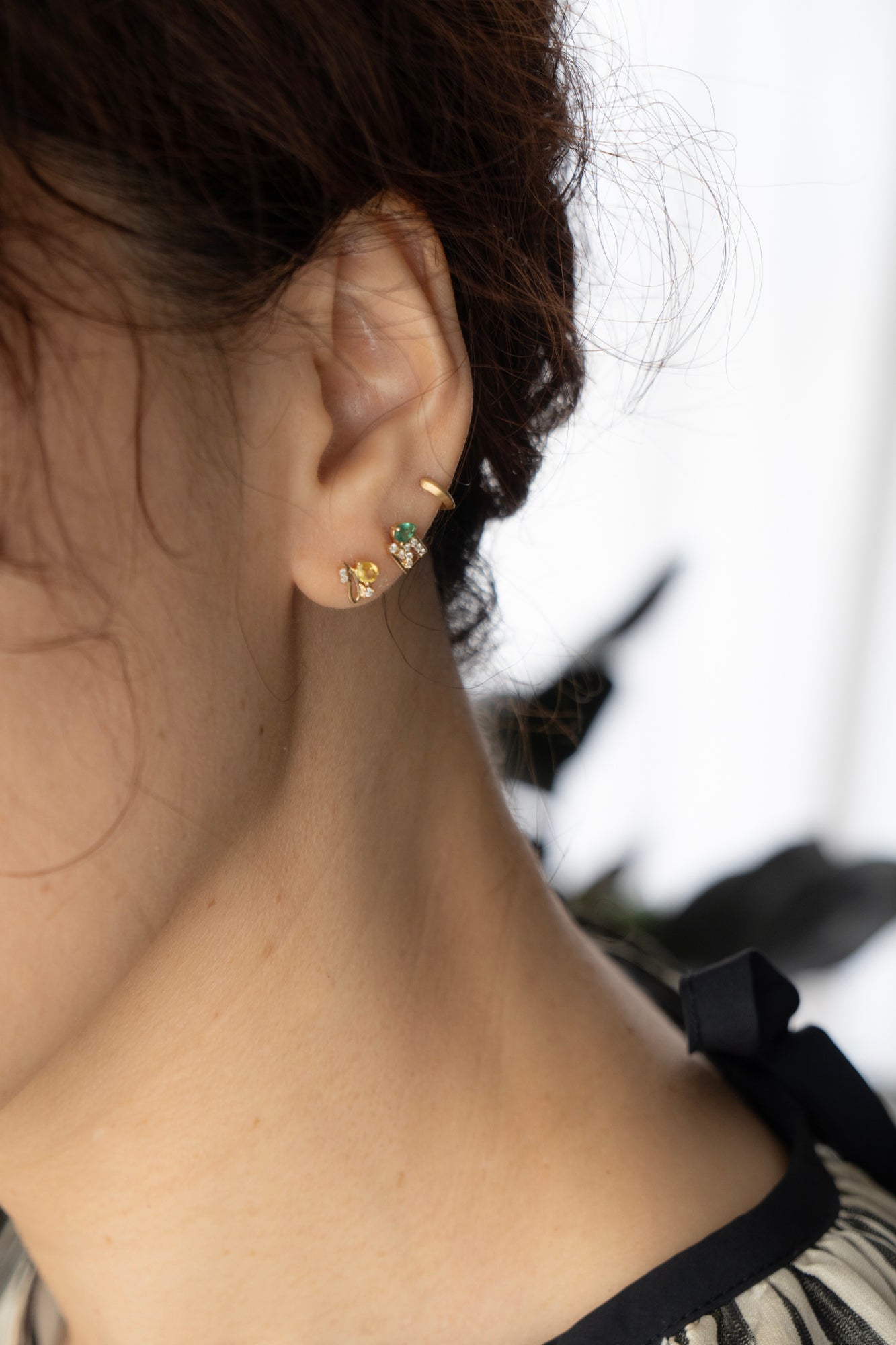 MILA OMI MATA CERES STUDS Emerald Pierced Earring /K10