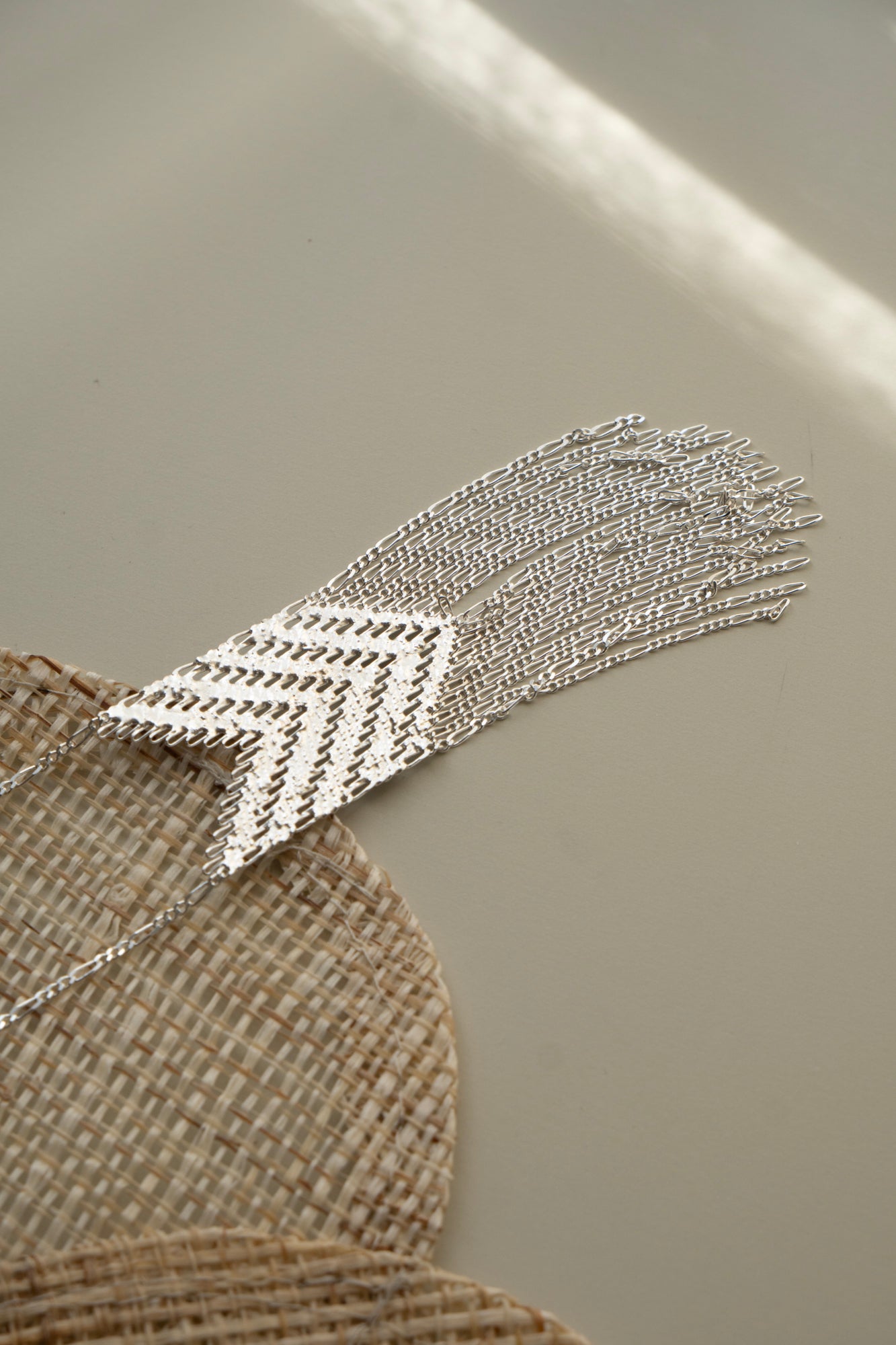 Hannah Keefe SHIELD Long Necklace Big /Silver