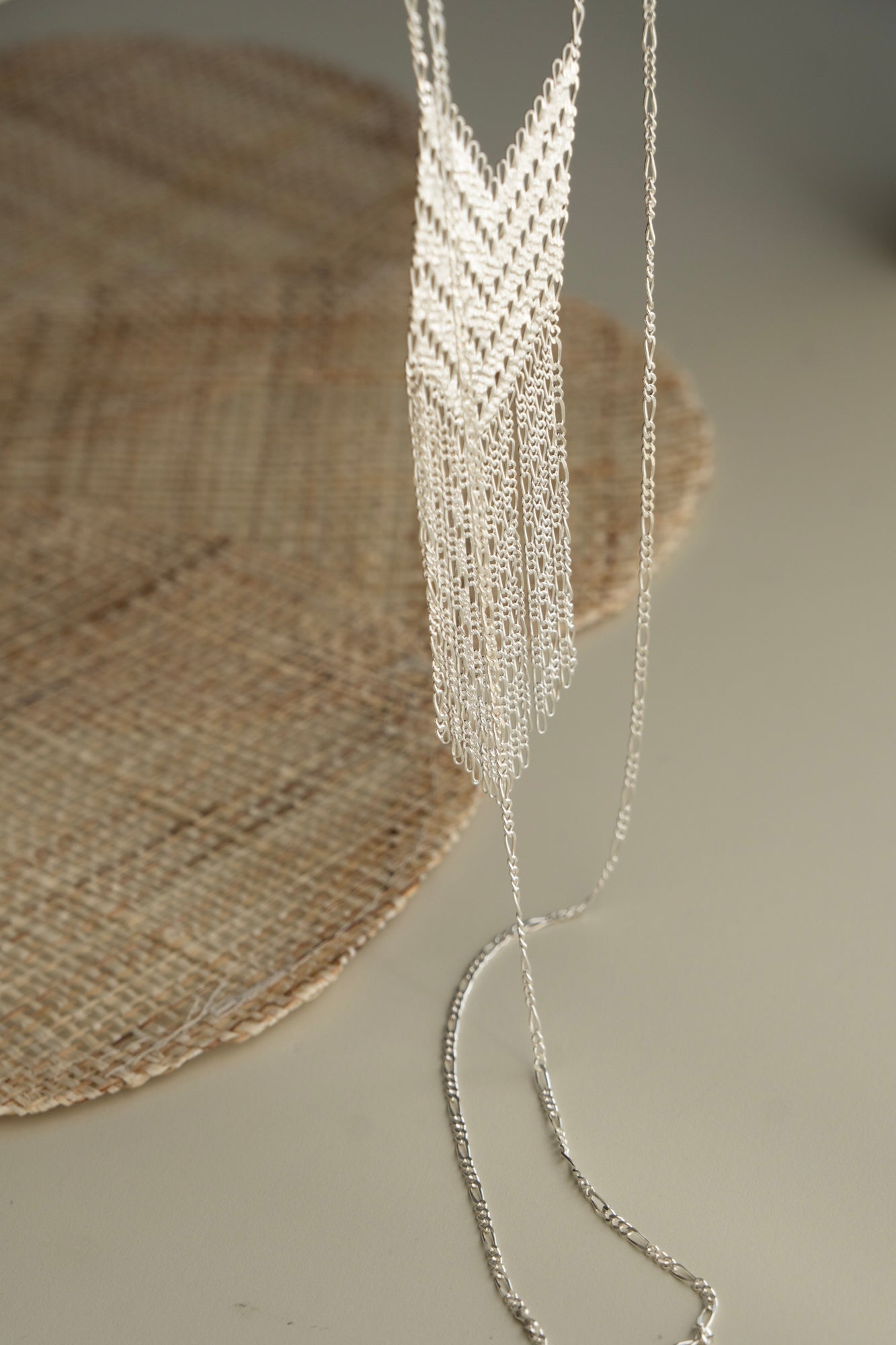 Hannah Keefe SHIELD Long Necklace Big /Silver