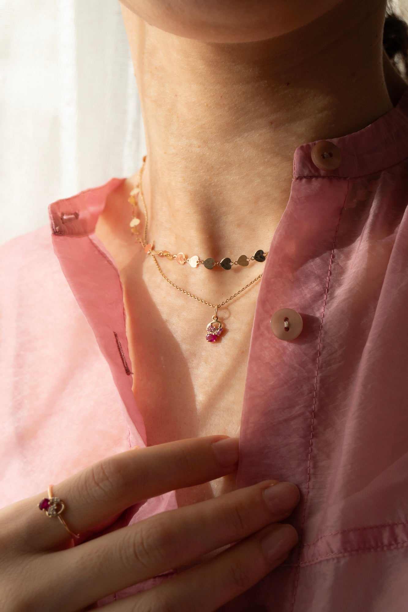 bohem Loop×Loop Heart Necklace B/K10