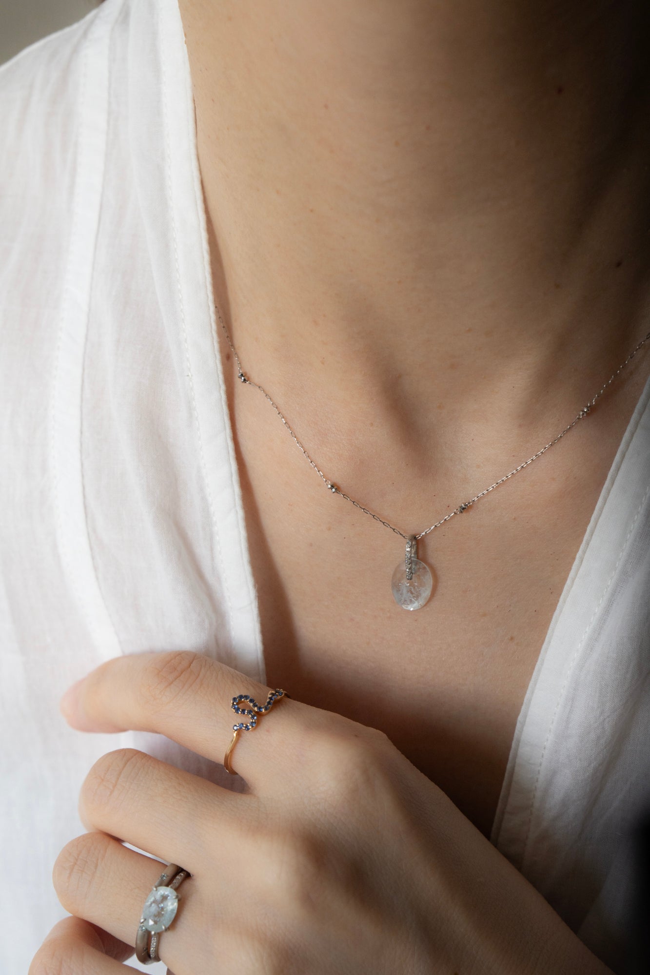 MONAKA jewellery Hibiki Aquamarine Pendant Top /PT900