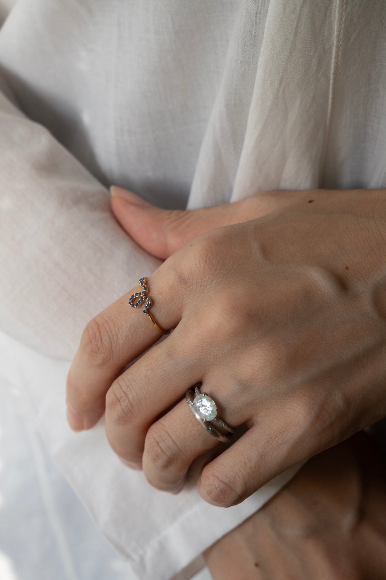 MONAKA jewellery Prong Aquamarine Ring /PT900