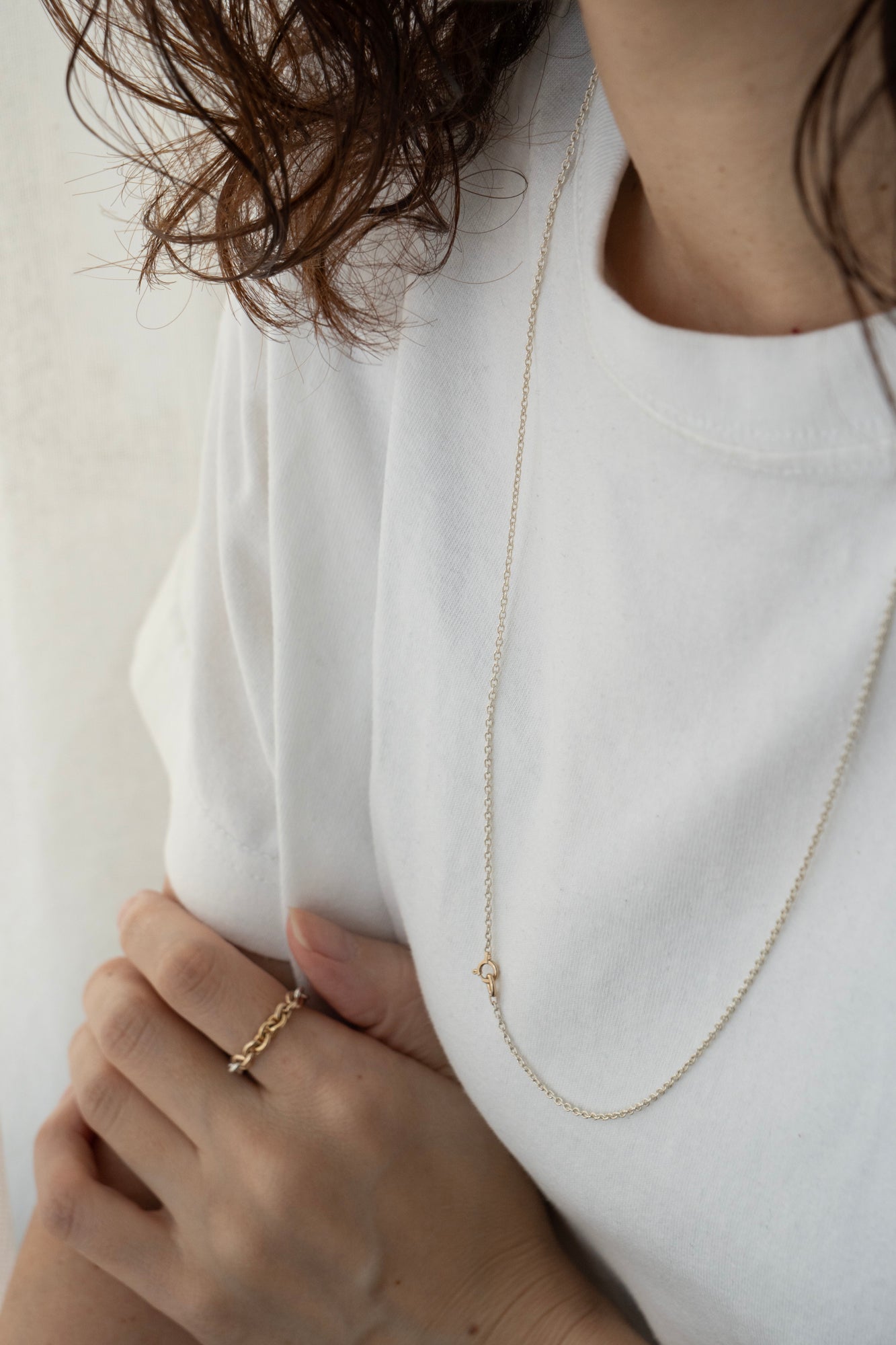 simmon Basic Oval Chain Necklace 40-70 /Silver