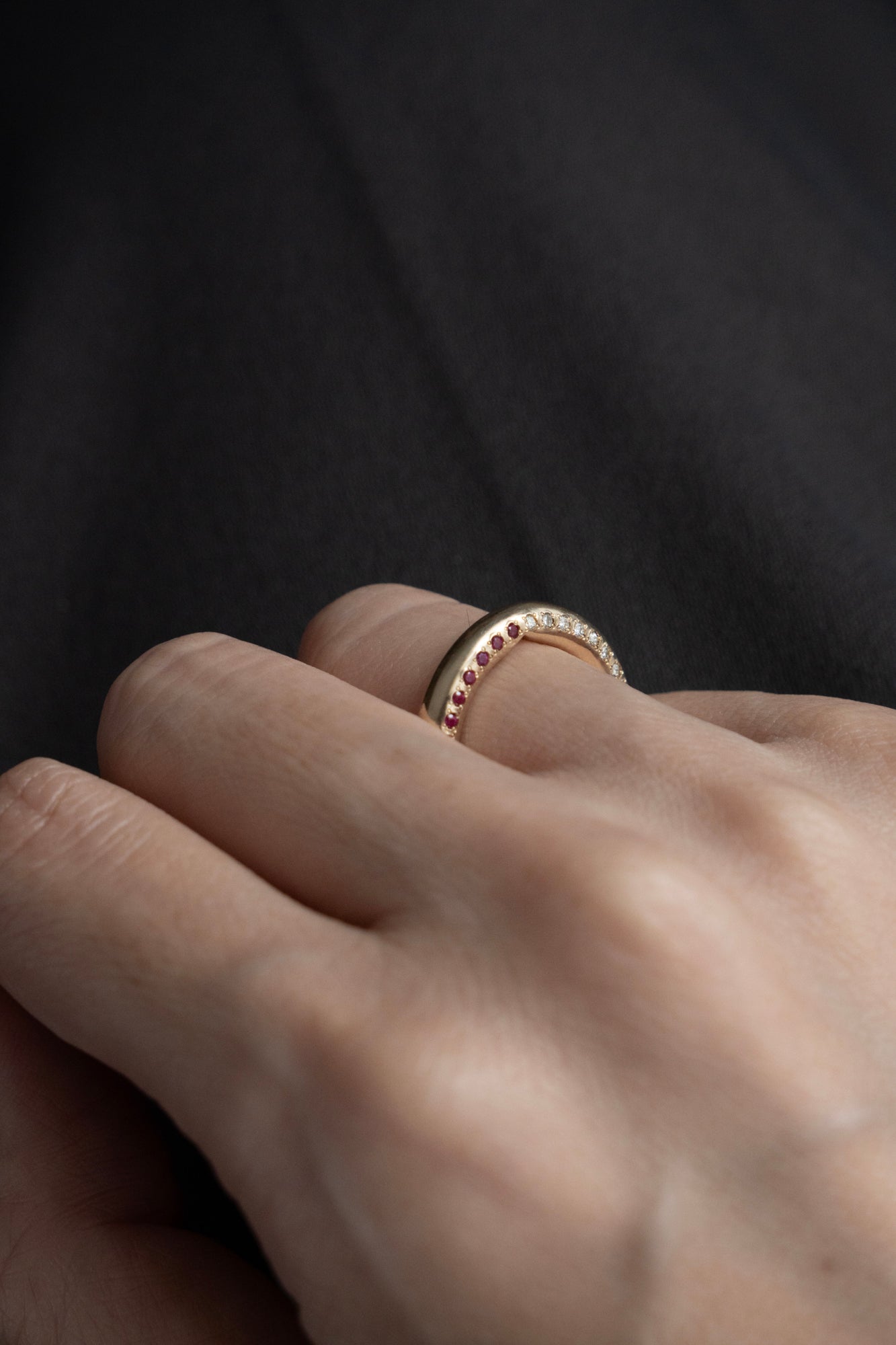 PALA Round Ring Ruby & Diamond Side Eternity /K10