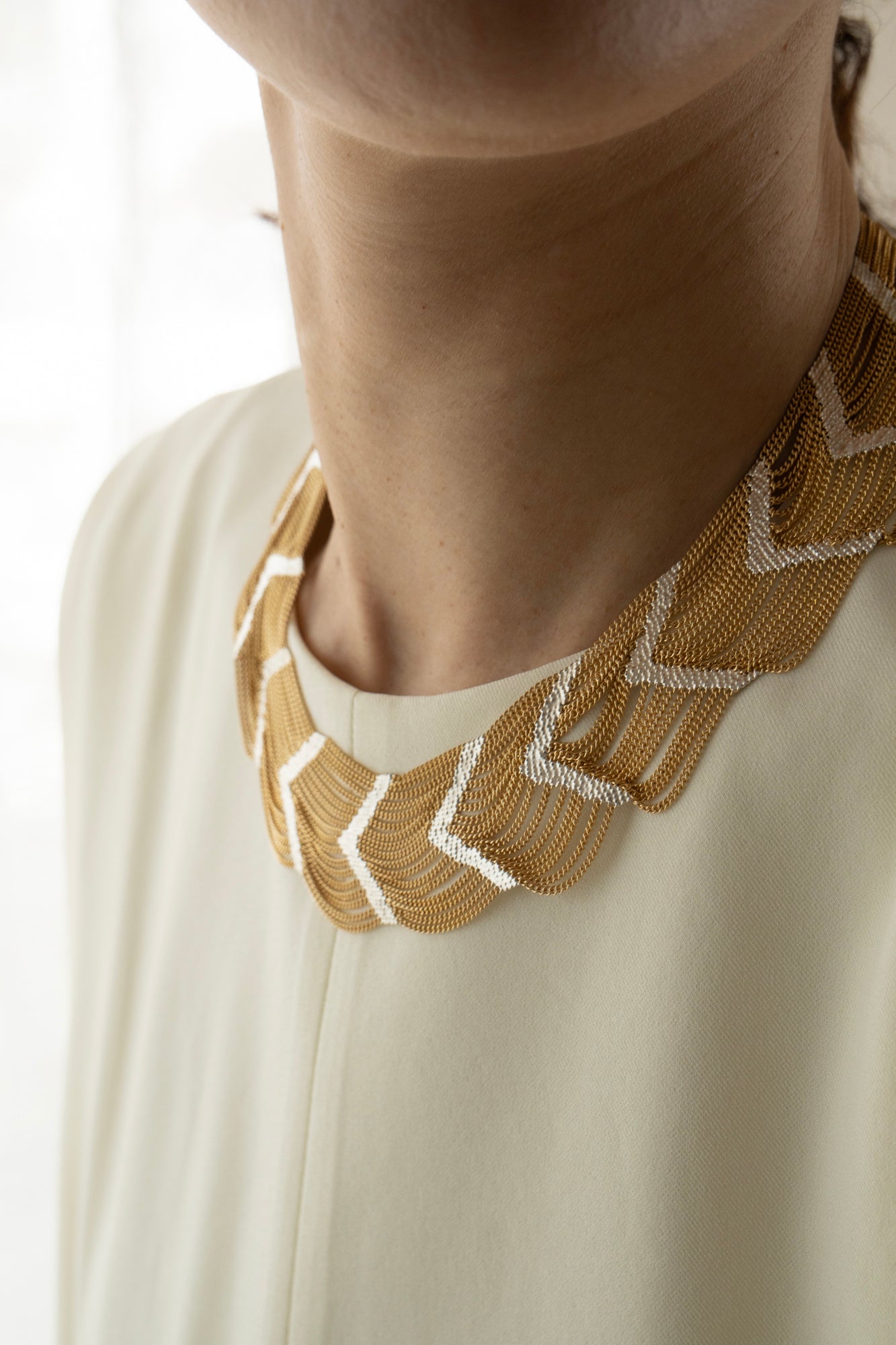 Hannah Keefe On-off Collar Necklace /Silver&Brass