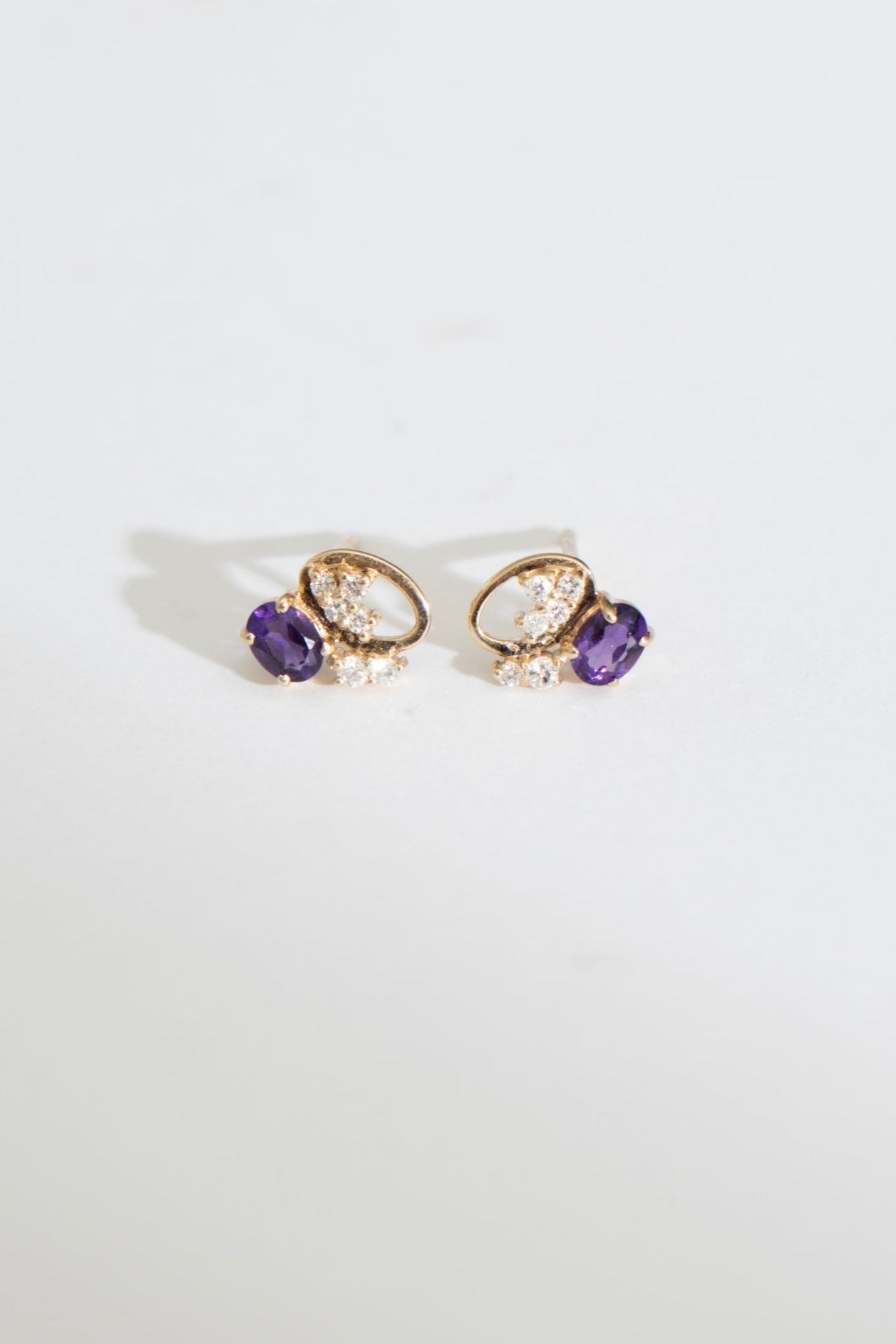 MILA OMI MATA KYBELE STUDS Purple Amethyst Pierced Earring /K10
