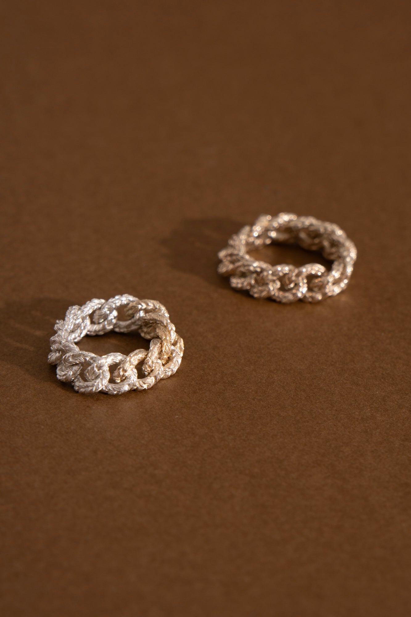 simmon Knit Chain Ring Wide Aurora /SV&K10&K18