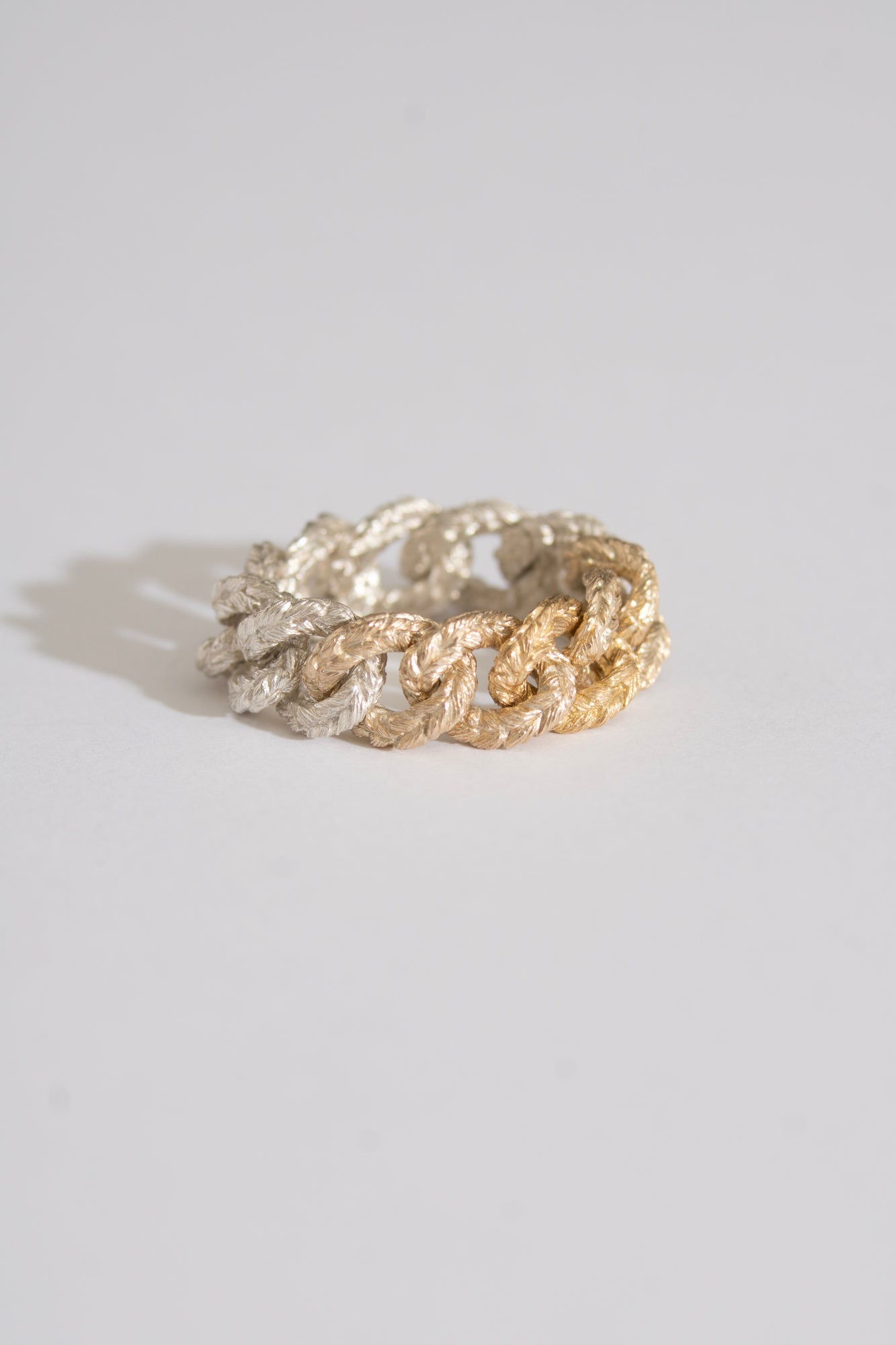 simmon Knit Chain Ring Wide Aurora /SV&K10&K18