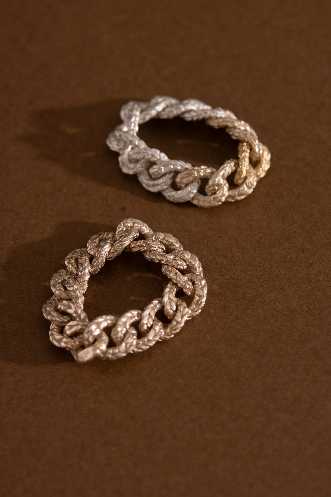 simmon Knit Chain Ring Wide Aurora /SV&K10&K18