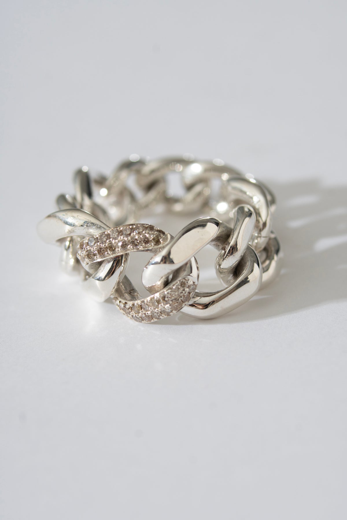 PALA Curb Chain Ring With Pave Diamond パラ ダイヤモンドチェーン