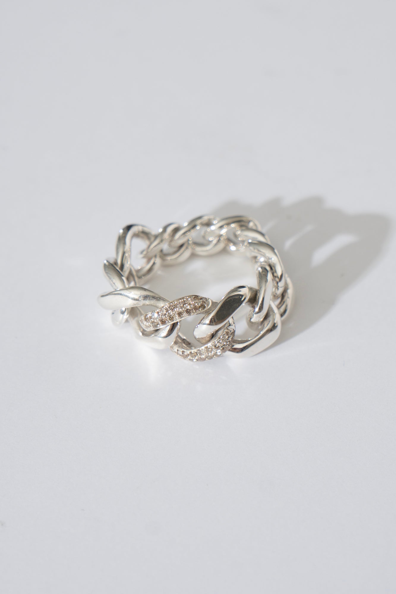 PALA Curb Chain Ring With Pave Diamond /SV