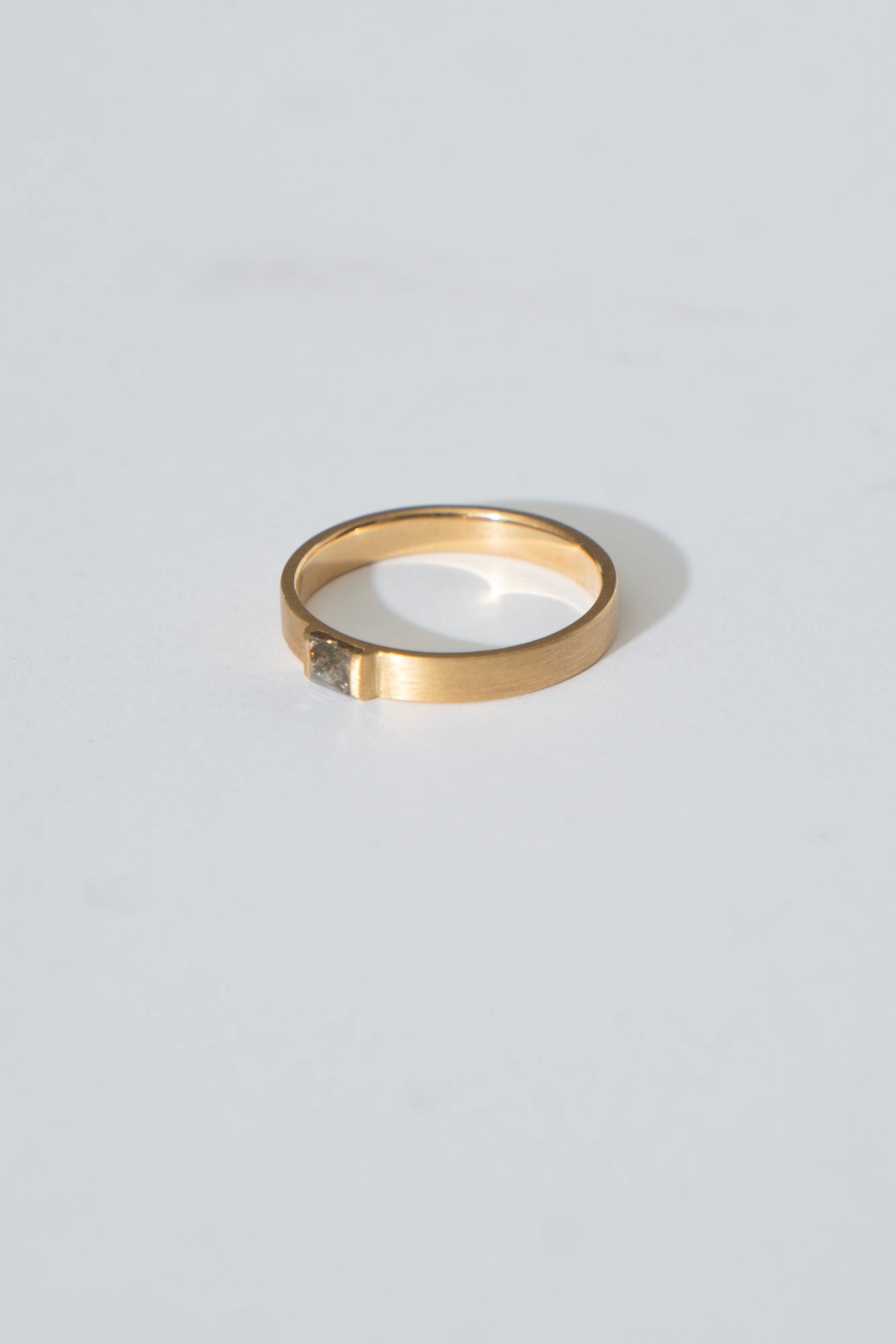 simmon Seta Rose Cut Square Diamond Flat Pinky Ring /K18