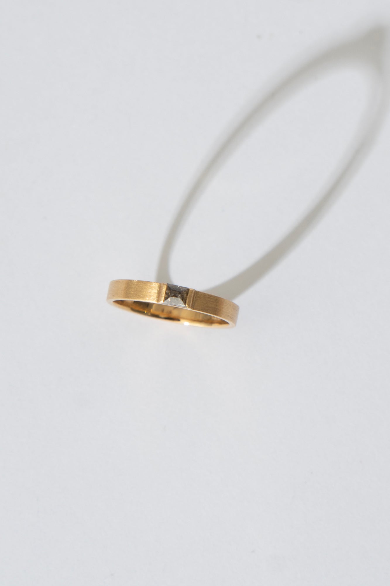 simmon Seta Rose Cut Square Diamond Flat Pinky Ring /K18