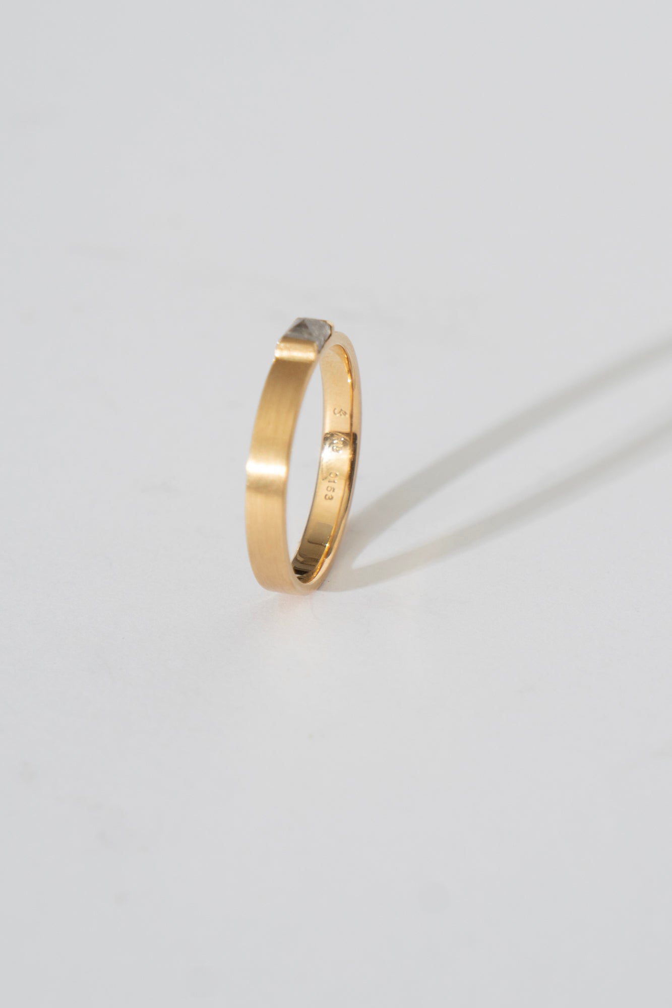 simmon Seta Rose Cut Square Diamond Flat Pinky Ring /K18