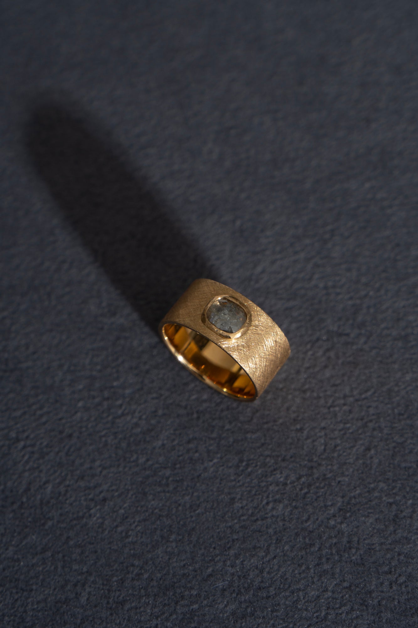 simmon Seta Salt & Pepper Rose Cut Diamond Flat Ring /K18