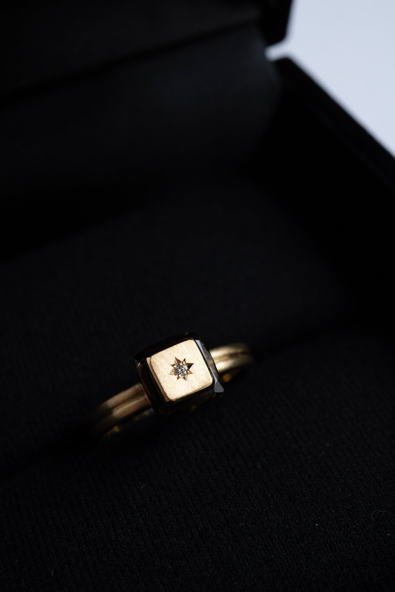 ALLIS Smoky Quartz Sand Diamond Ring /K18