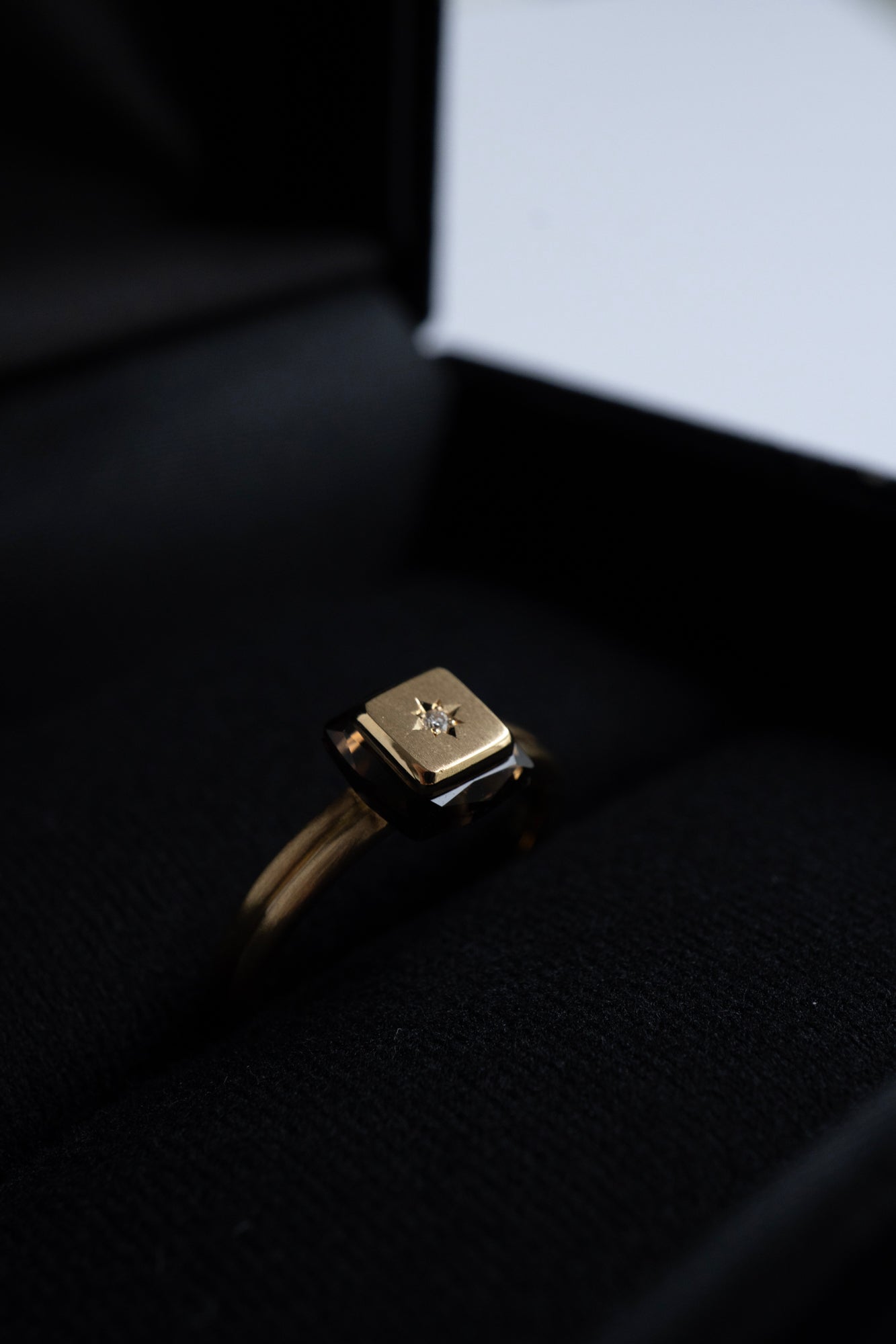 ALLIS Smoky Quartz Sand Diamond Ring /K18