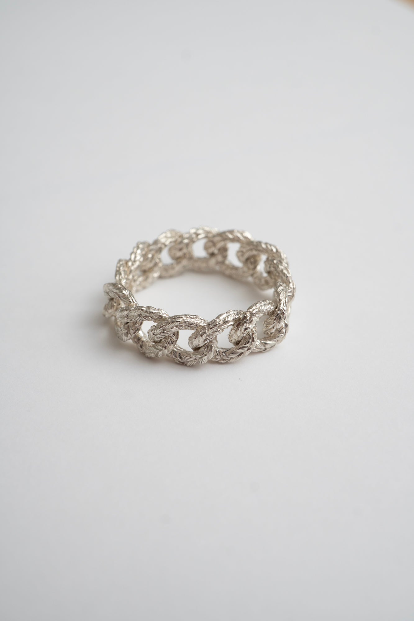 simmon Knit Chain Ring Wide /Silver