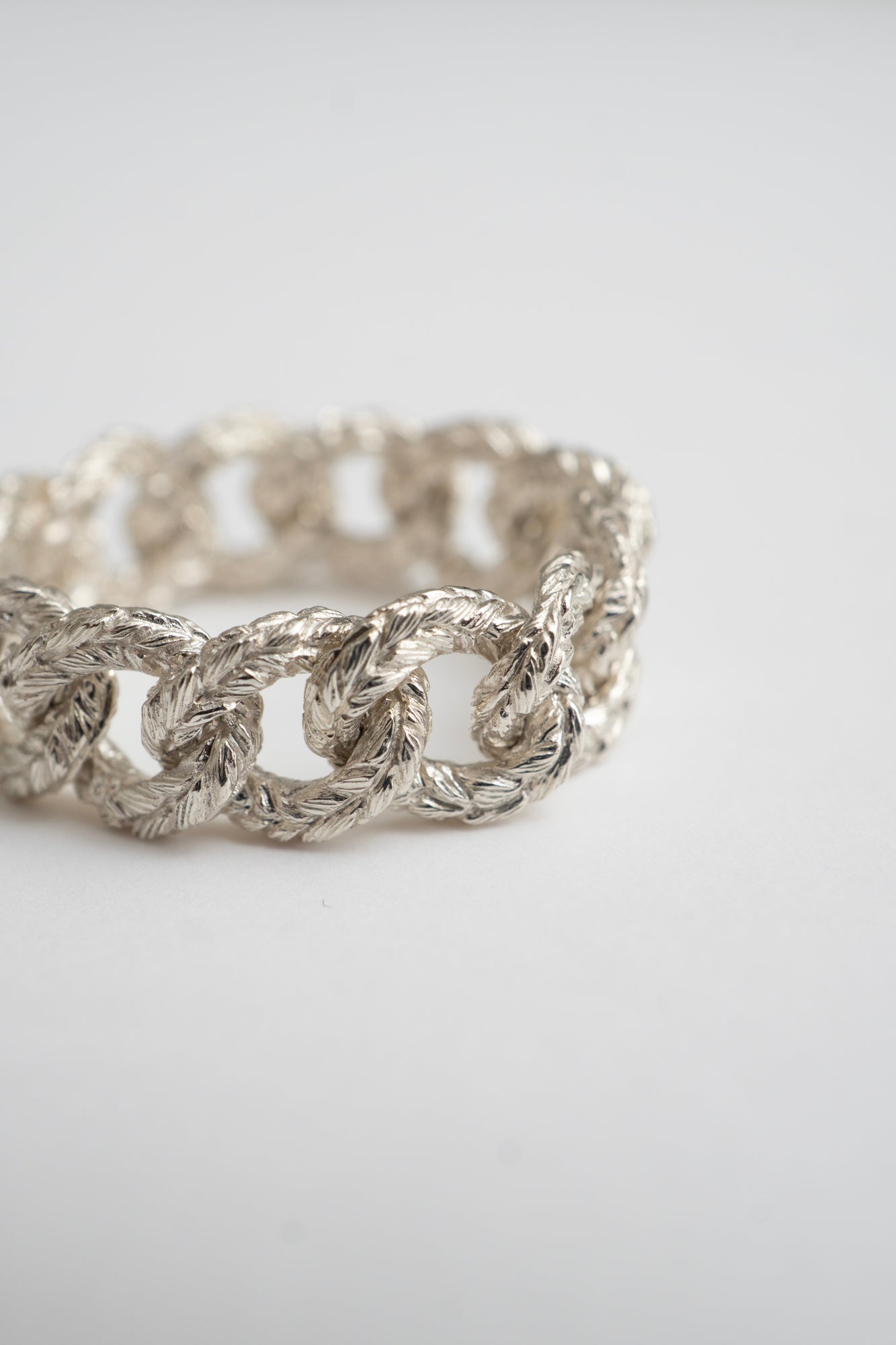 simmon Knit Chain Ring Wide /Silver