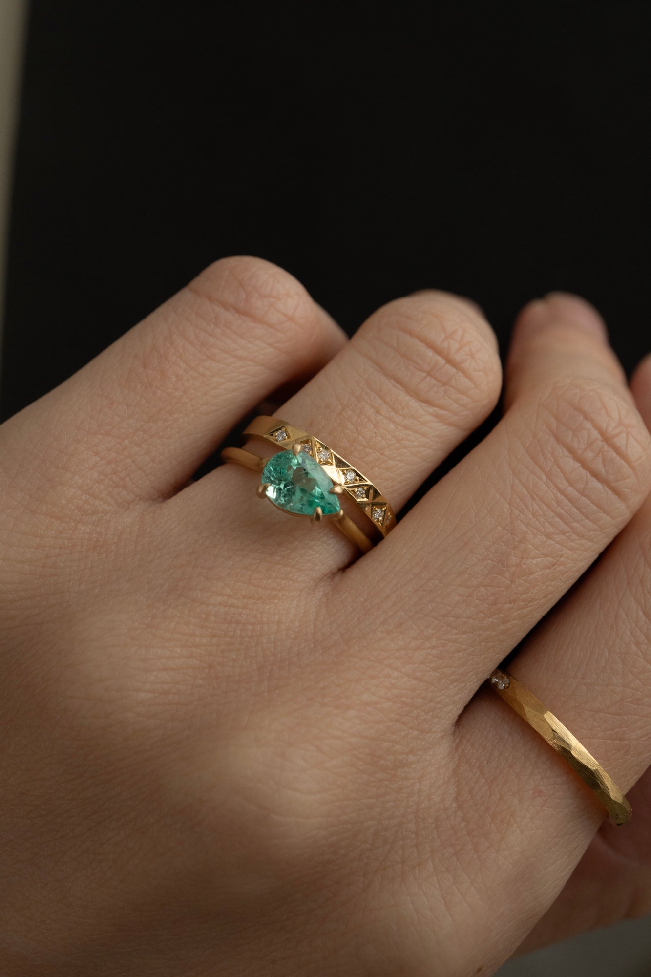 MONAKA jewelery Prong Emerald Ring /K18