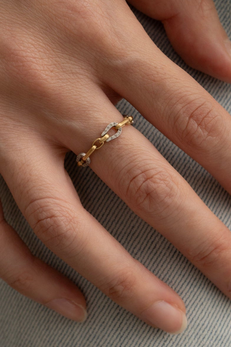 MONAKAjewellery Bond Chain Diamond Ring /K18YG&PT900