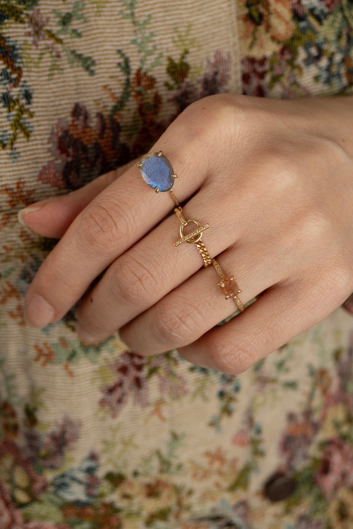 MONAKA jewellery Flat Labradorite Ring /K14