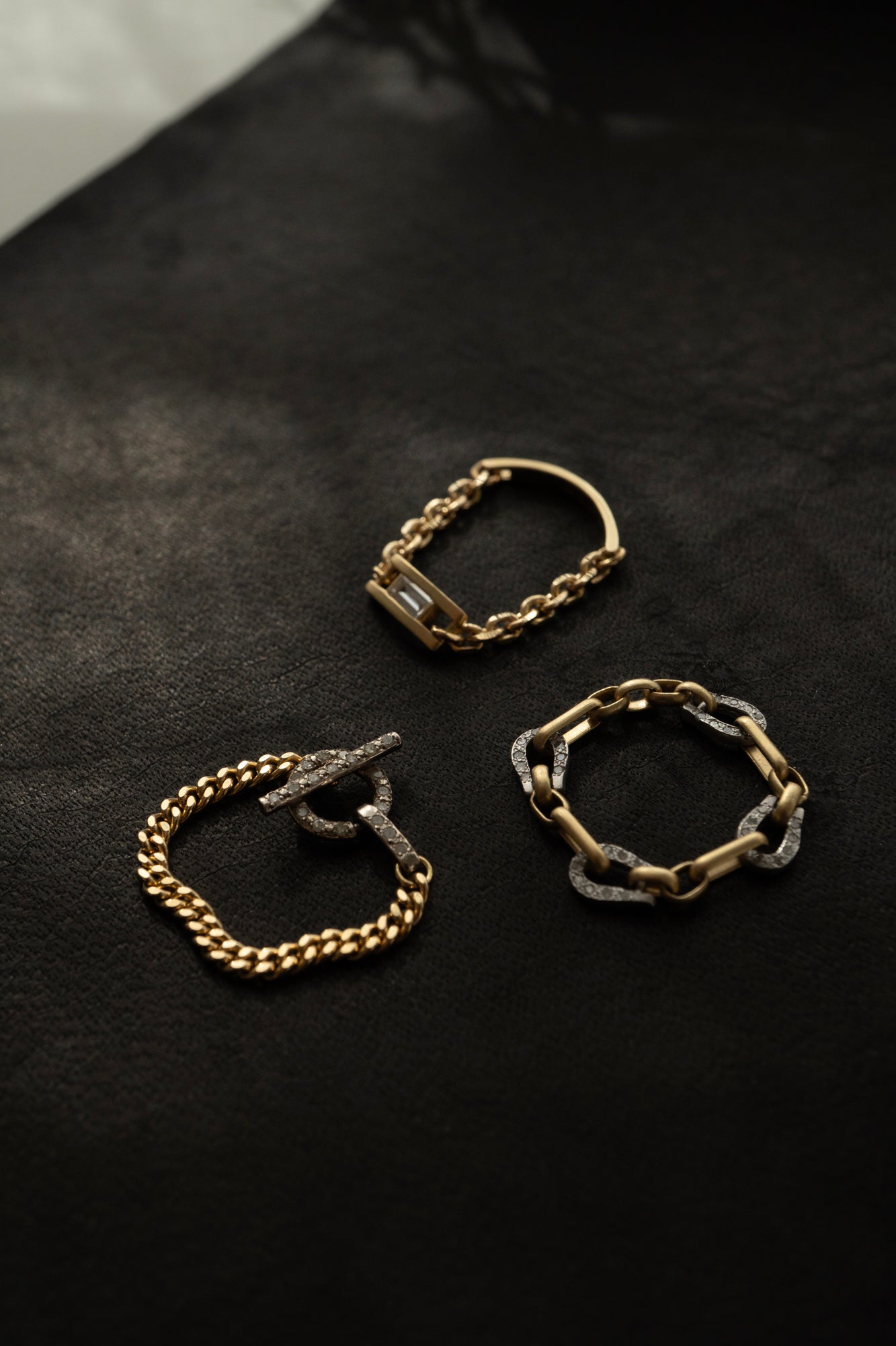 MONAKAjewellery Bond Chain Diamond Ring /K18YG&PT900