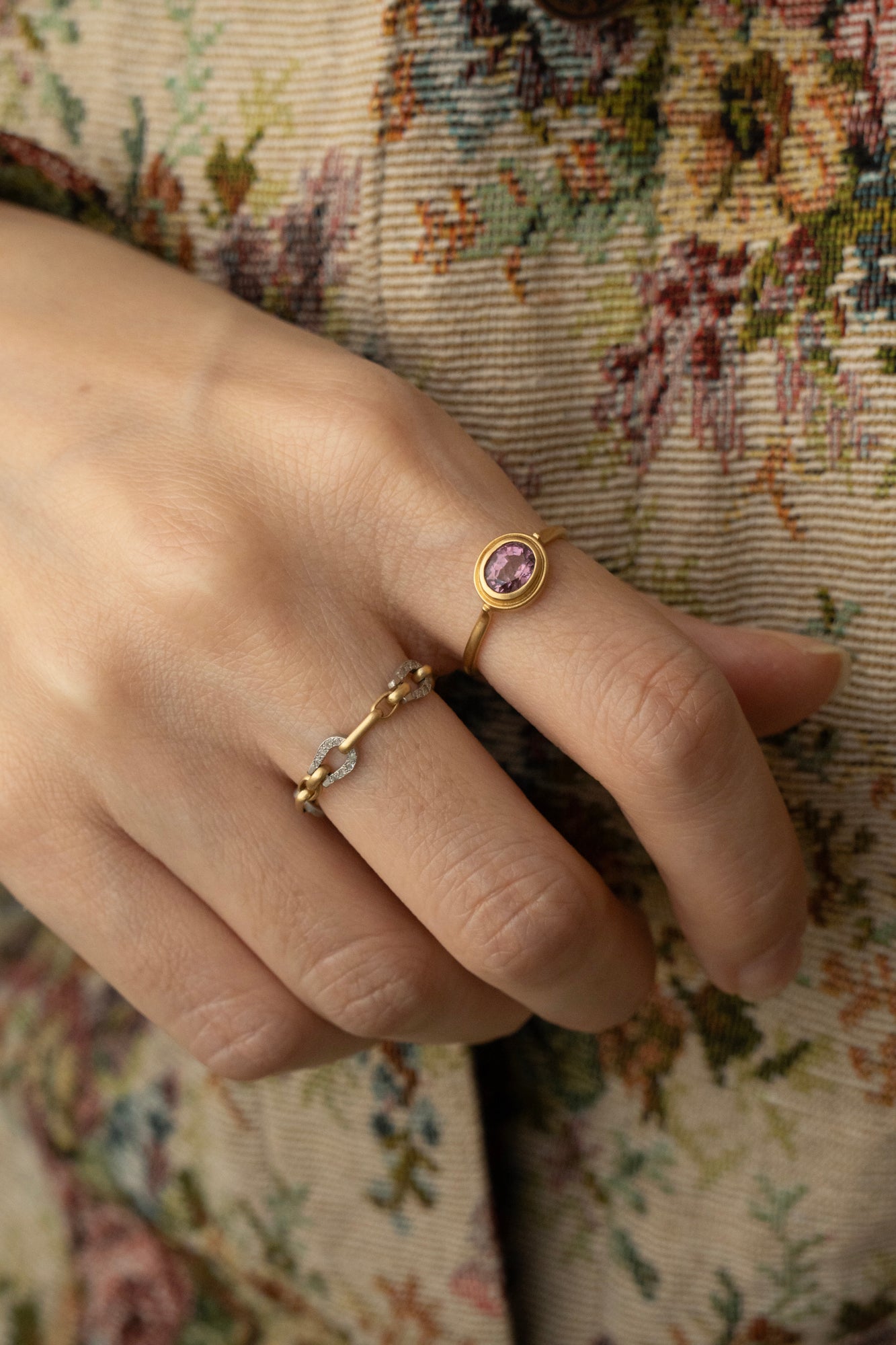 MONAKA jewellery Column Purple Spinel Ring /K18