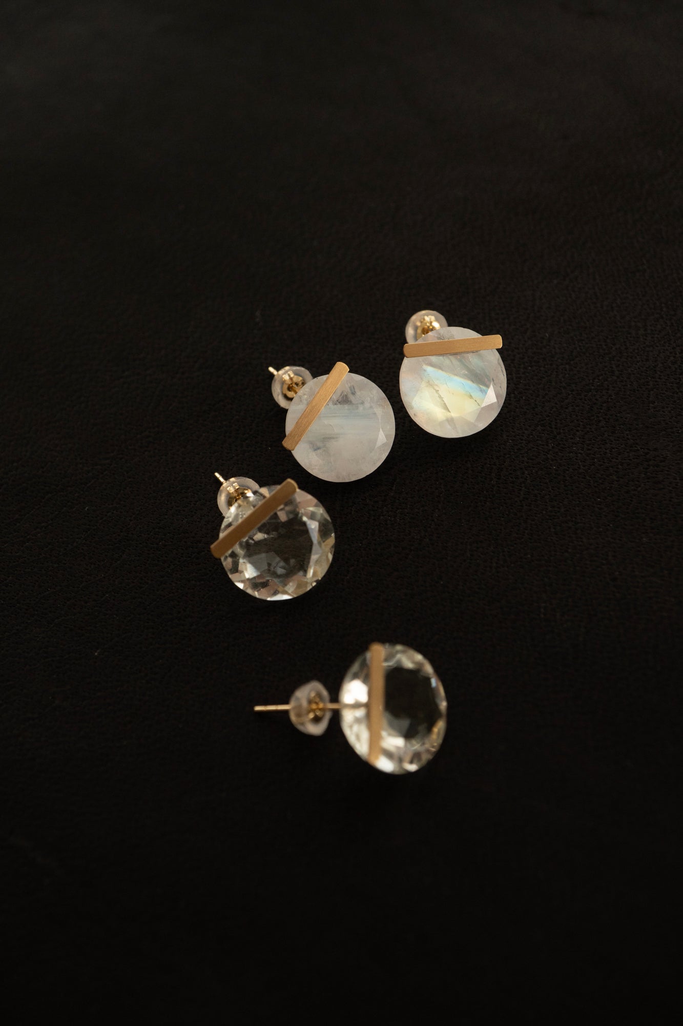 MONAKA jewellery Green Amethyst bar Stone Pierce /K18