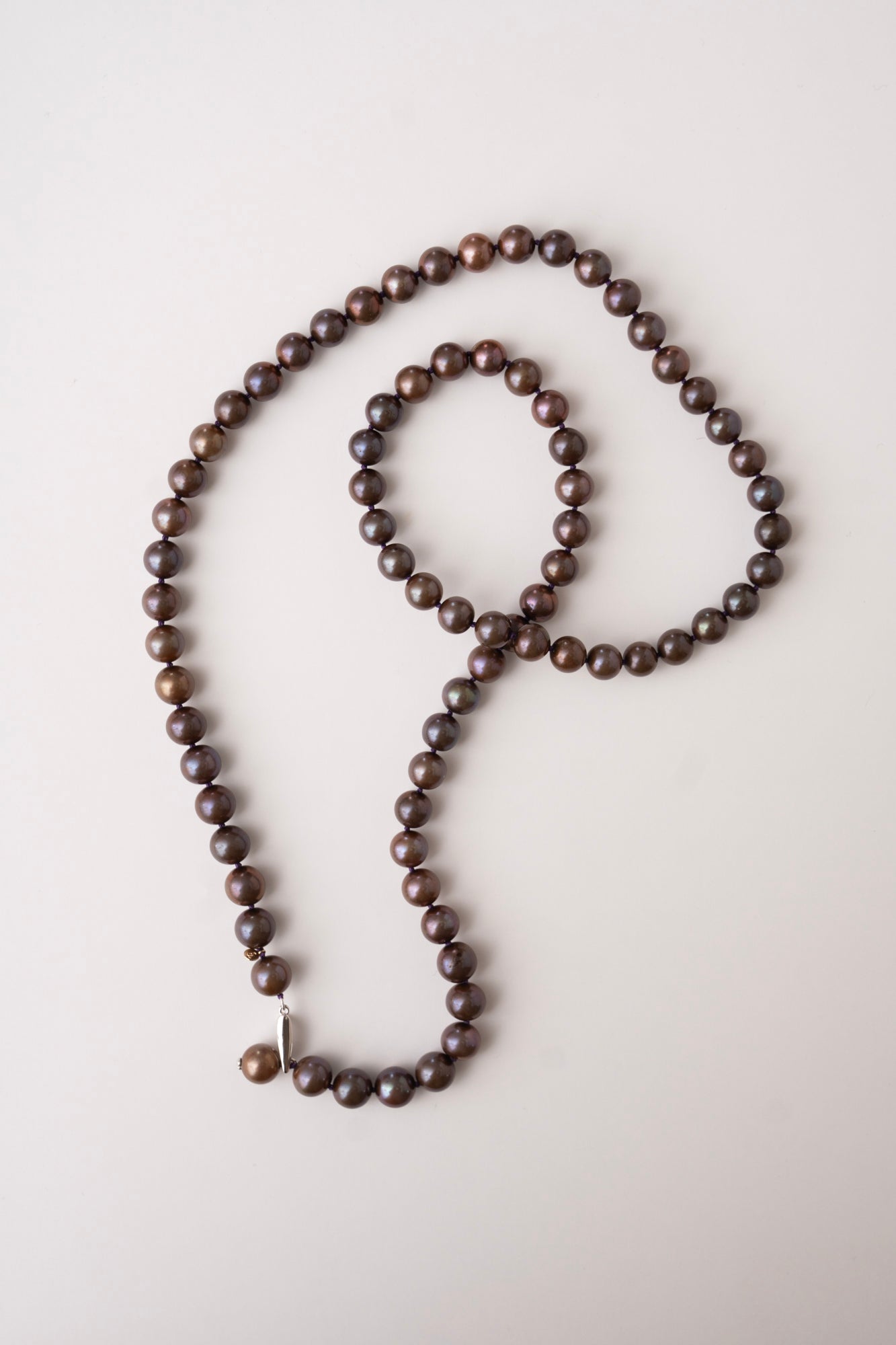 bohem All Knot Pearl Necklace Middle Long BKBR