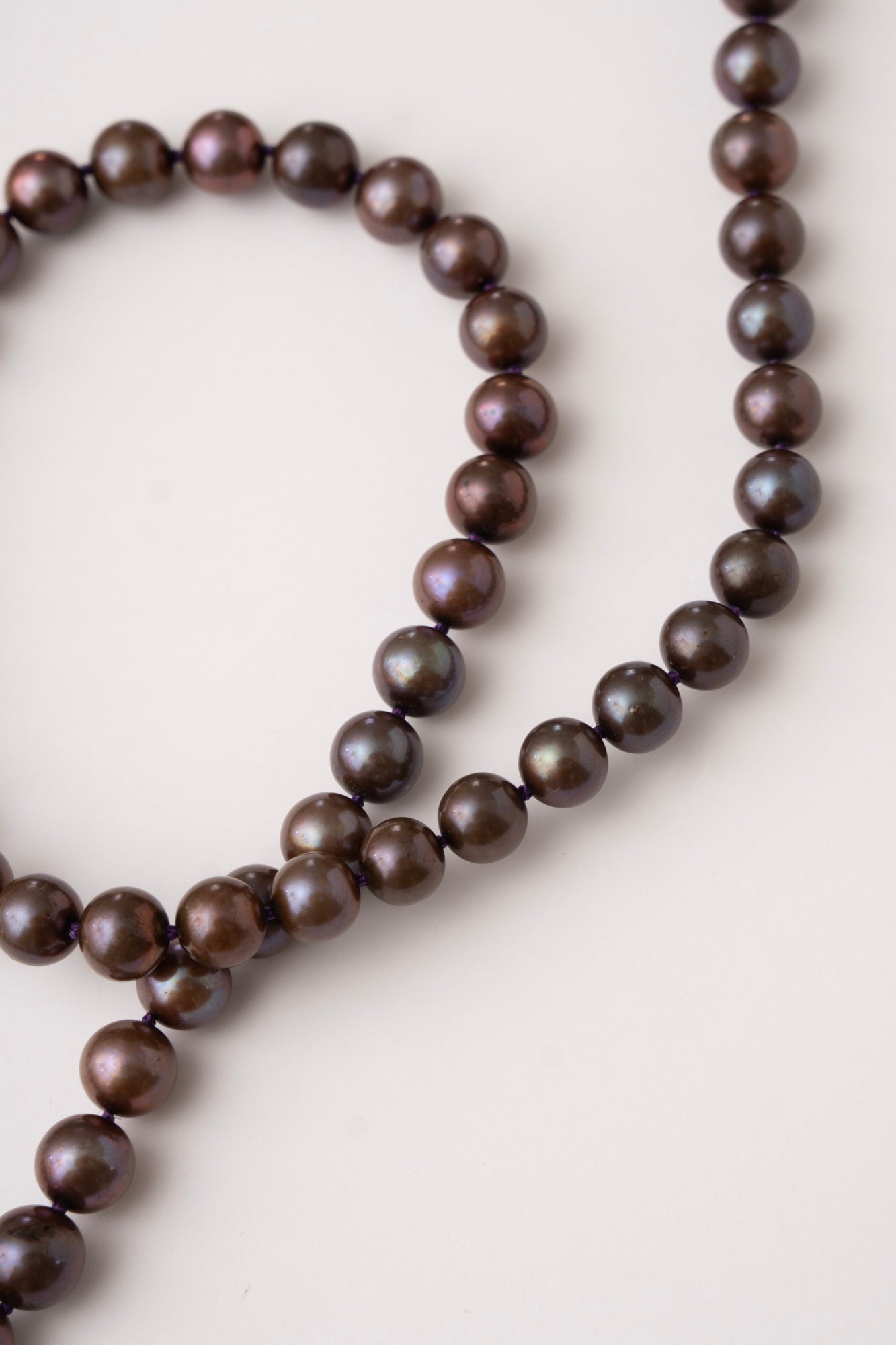 bohem All Knot Pearl Necklace Middle Long BKBR