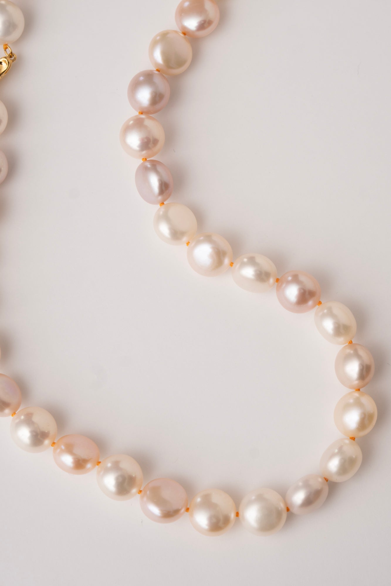 bohem All Knot Pearl Necklace Short Yellow