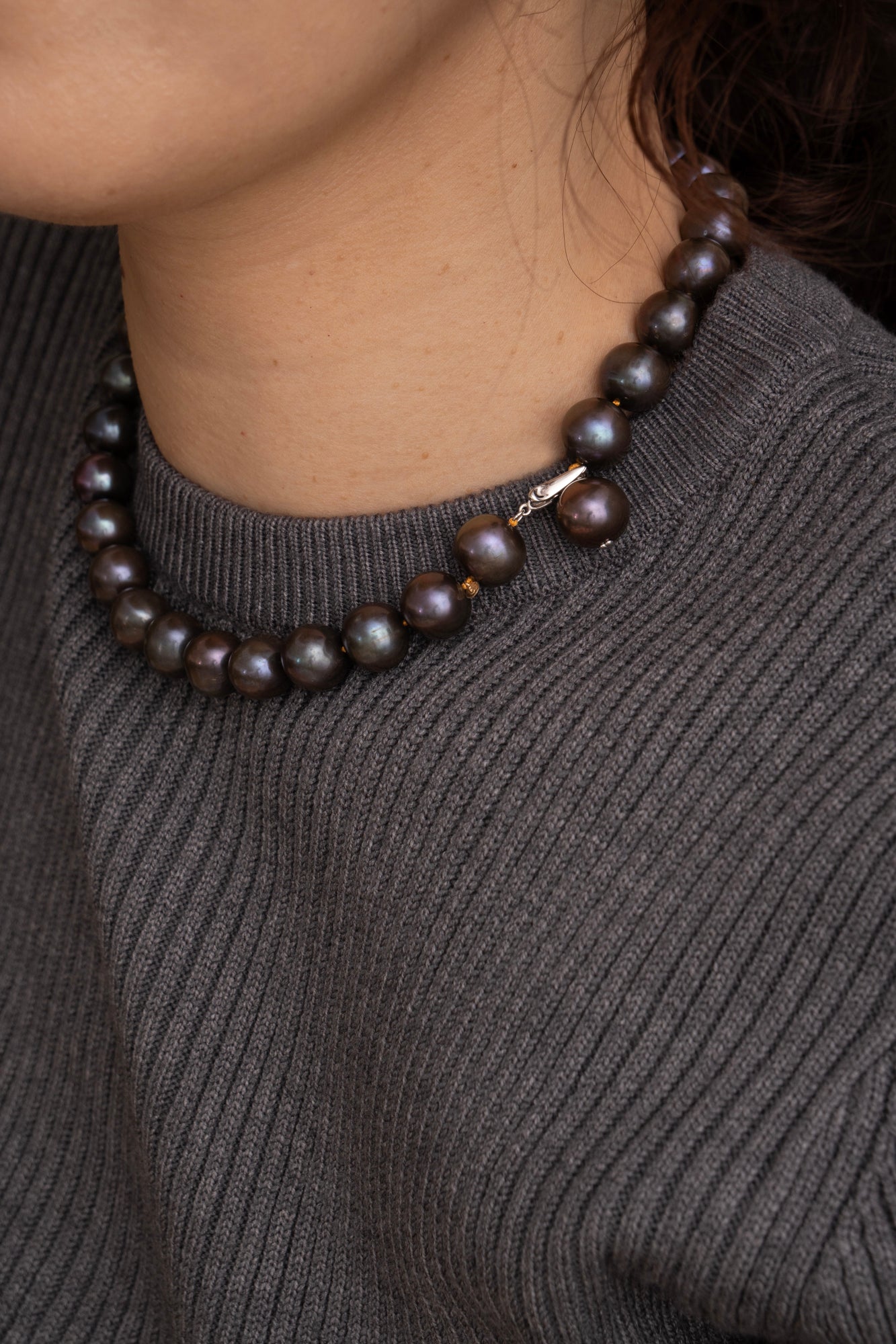 bohem All Knot Pearl Necklace Short BKBR