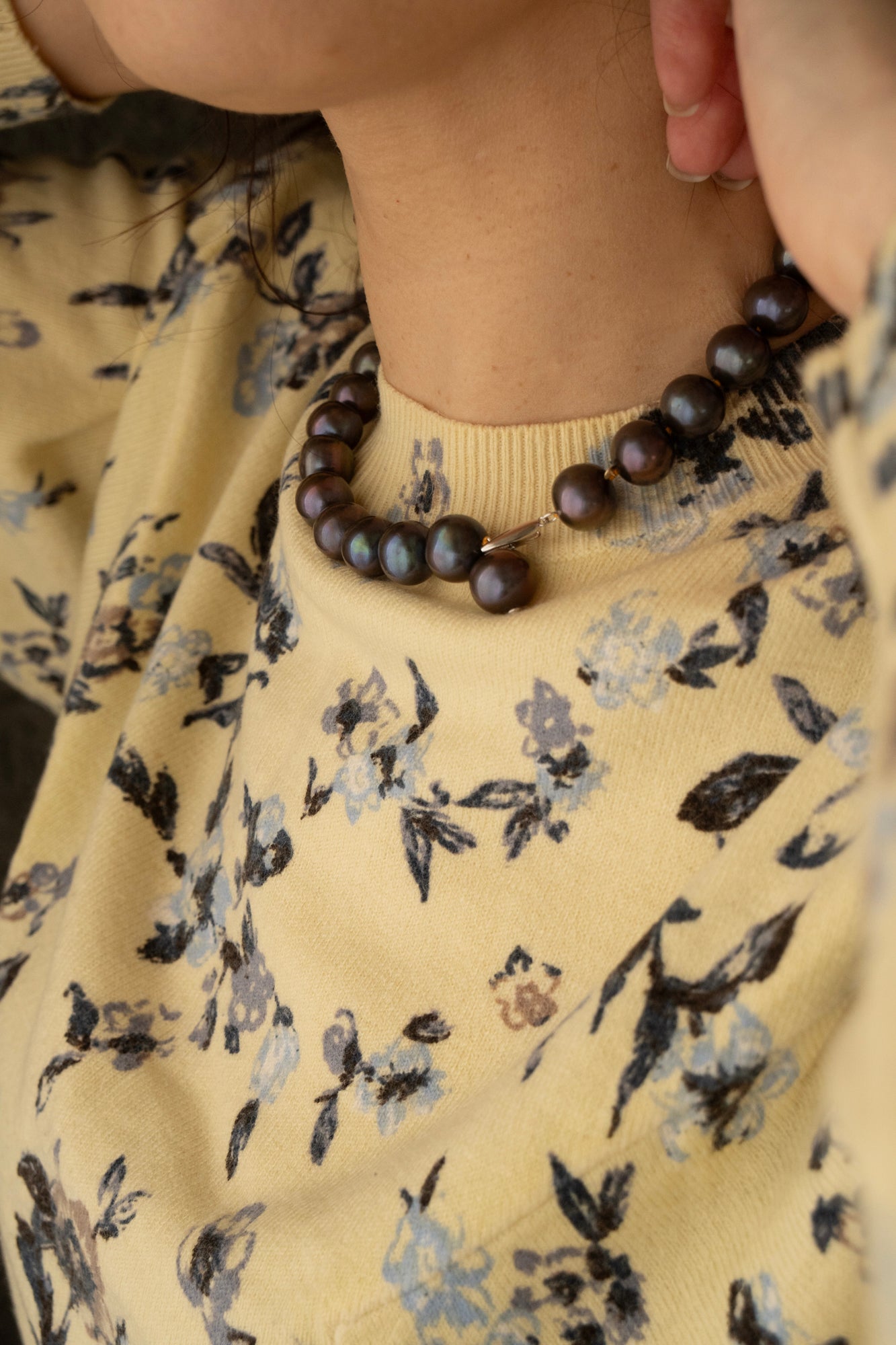 bohem All Knot Pearl Necklace Short BKBR