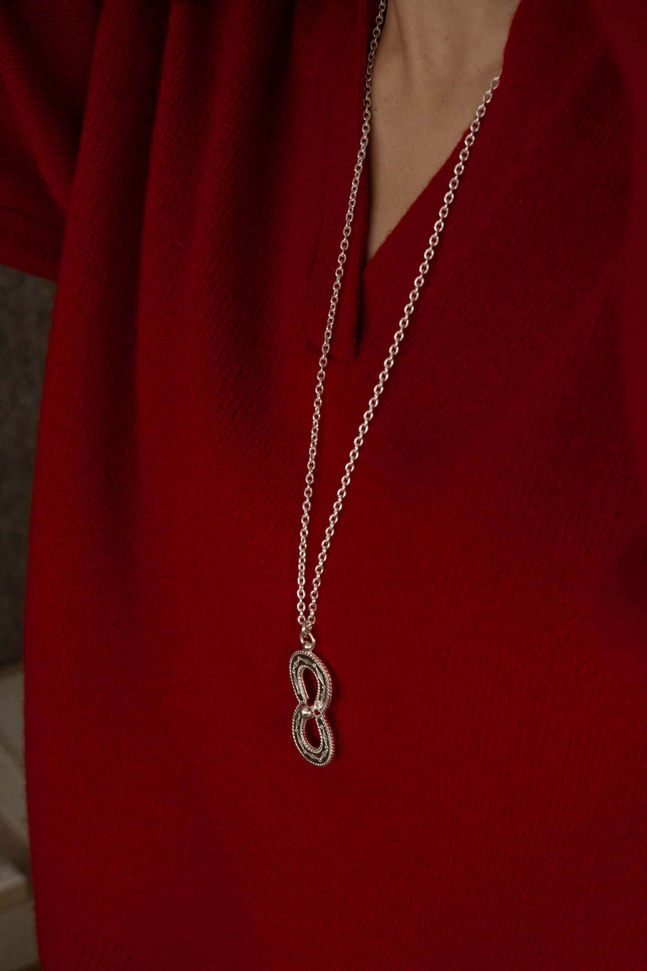 WAKAN SILVER SMITH Spirit Horse shoe Necklace Double /Silver