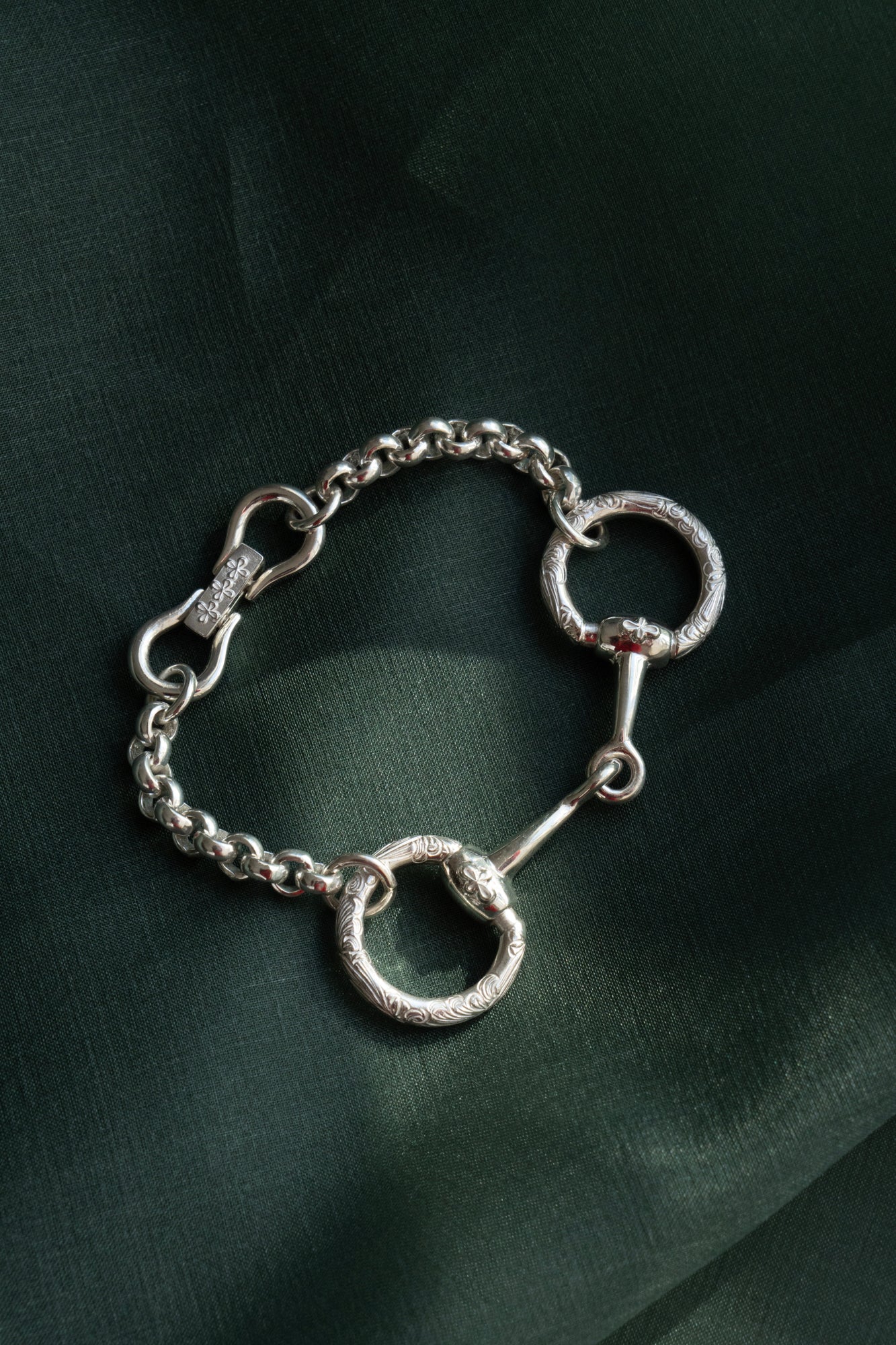 WAKAN SILVER SMITH Horse Bit Chain Bracelet M /Silver