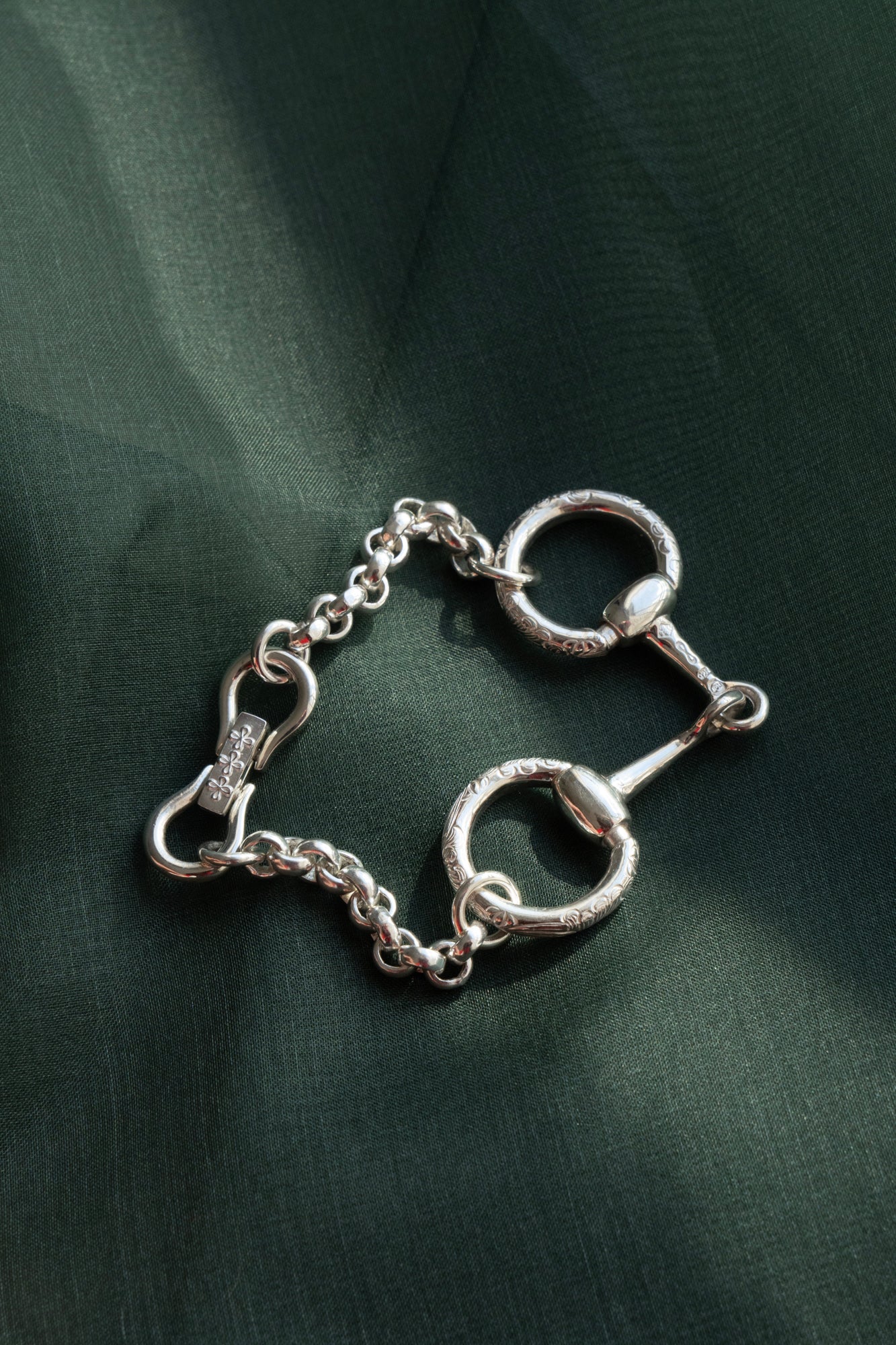 WAKAN SILVER SMITH Horse Bit Chain Bracelet M /Silver