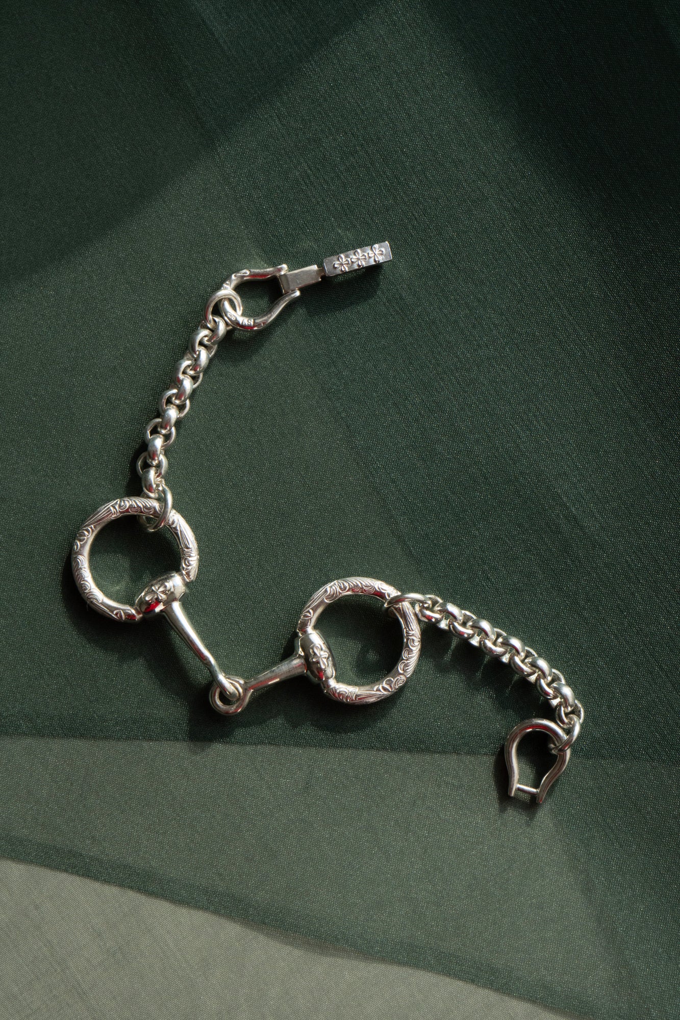 WAKAN SILVER SMITH Horse Bit Chain Bracelet M /Silver