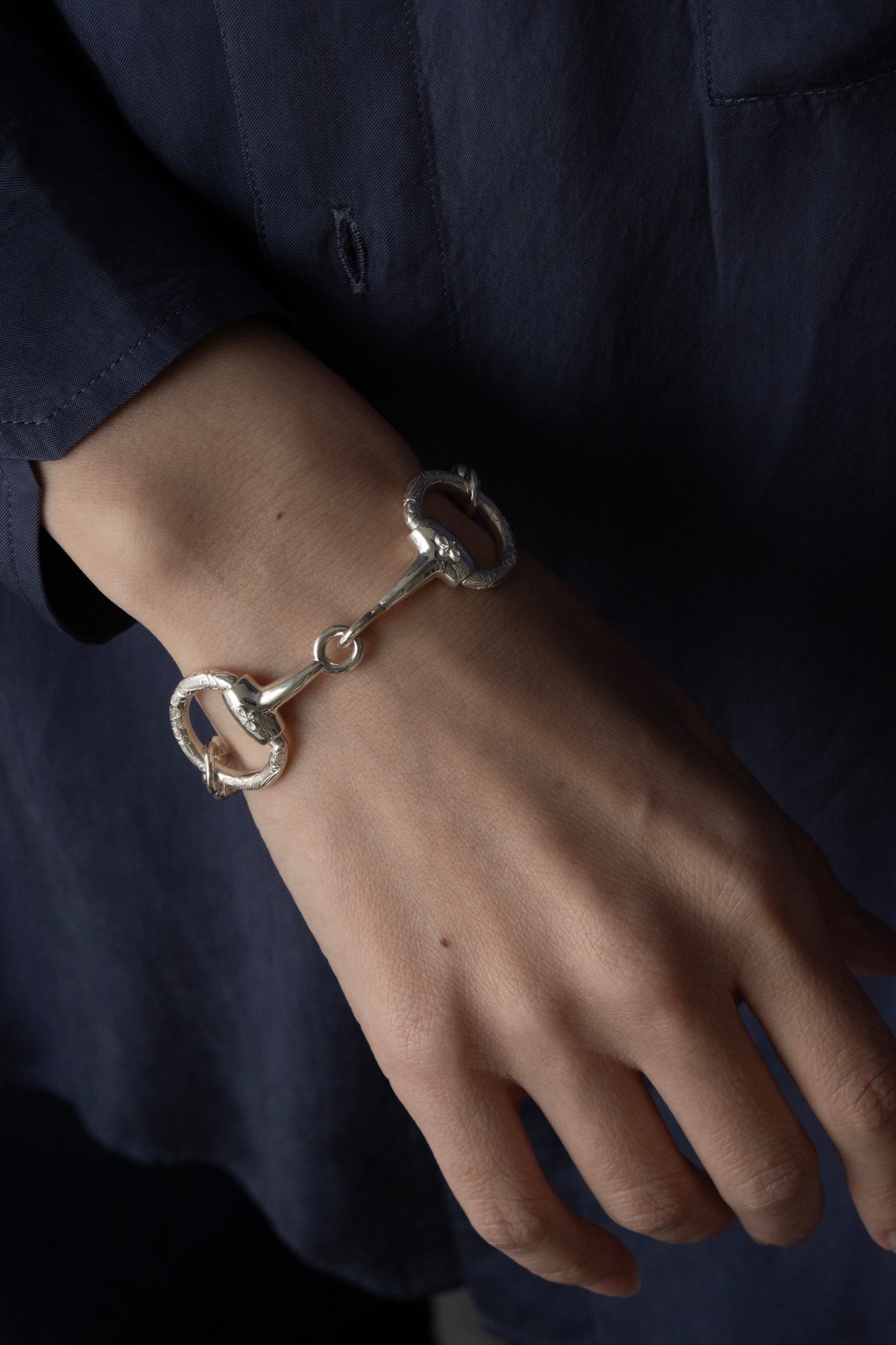 WAKAN SILVER SMITH Horse Bit Chain Bracelet M /Silver