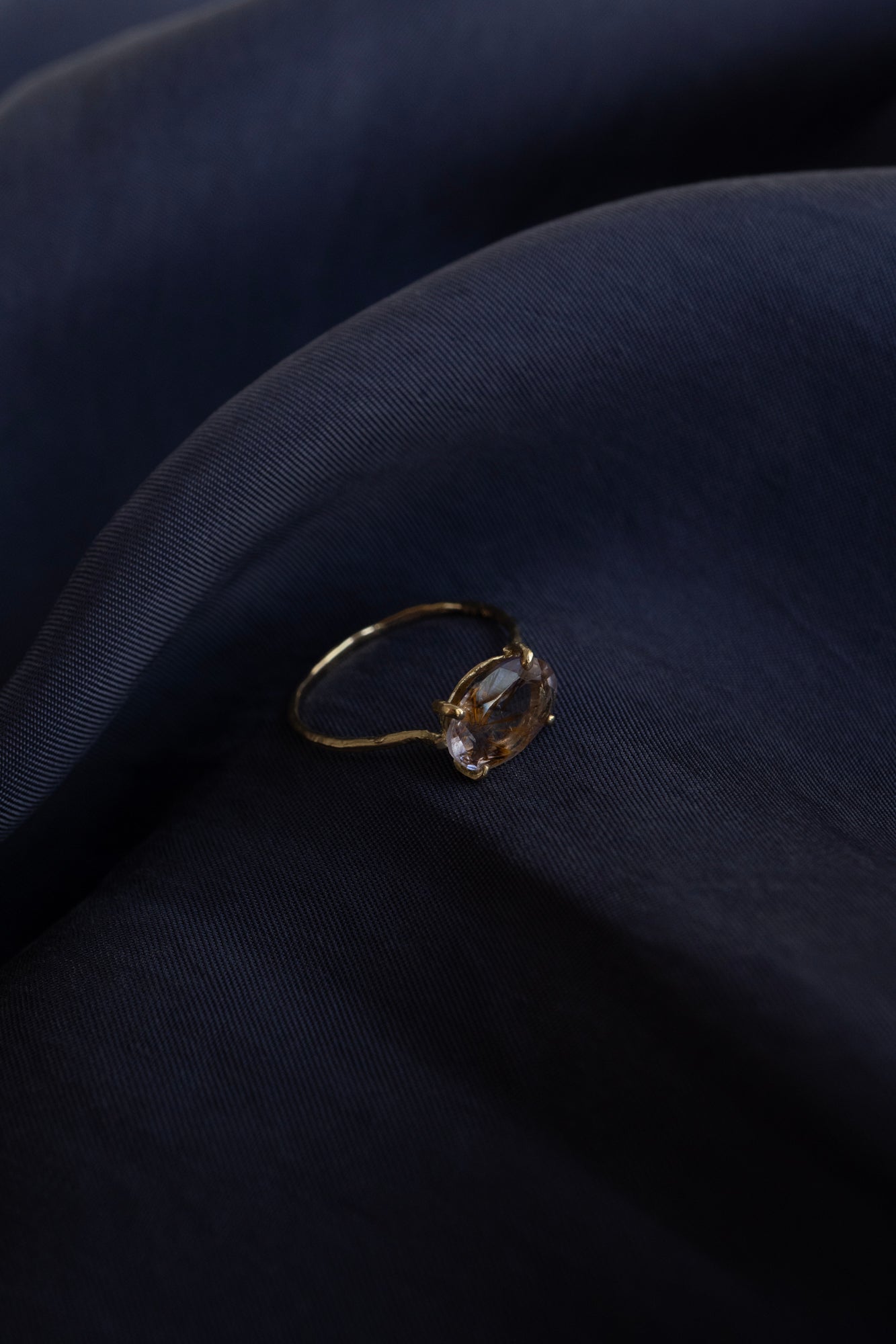 MONAKA jewellery Flat Super Seven Quartz Ring /K14