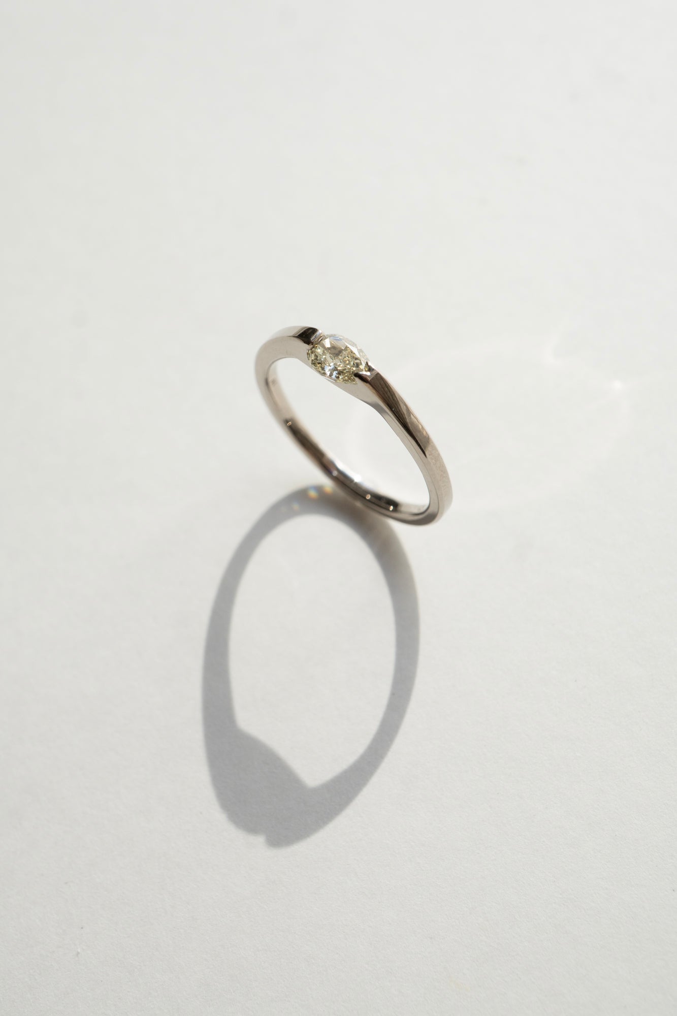 patchouli 別注 simmon Seta Pear Shape Light Yellow Diamond Unite Ring /K18WG