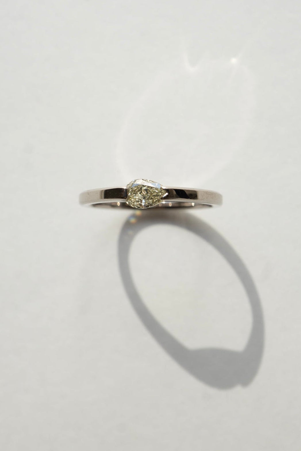 patchouli 別注 simmon Seta Pear Shape Light Yellow Diamond Unite Ring /K18WG