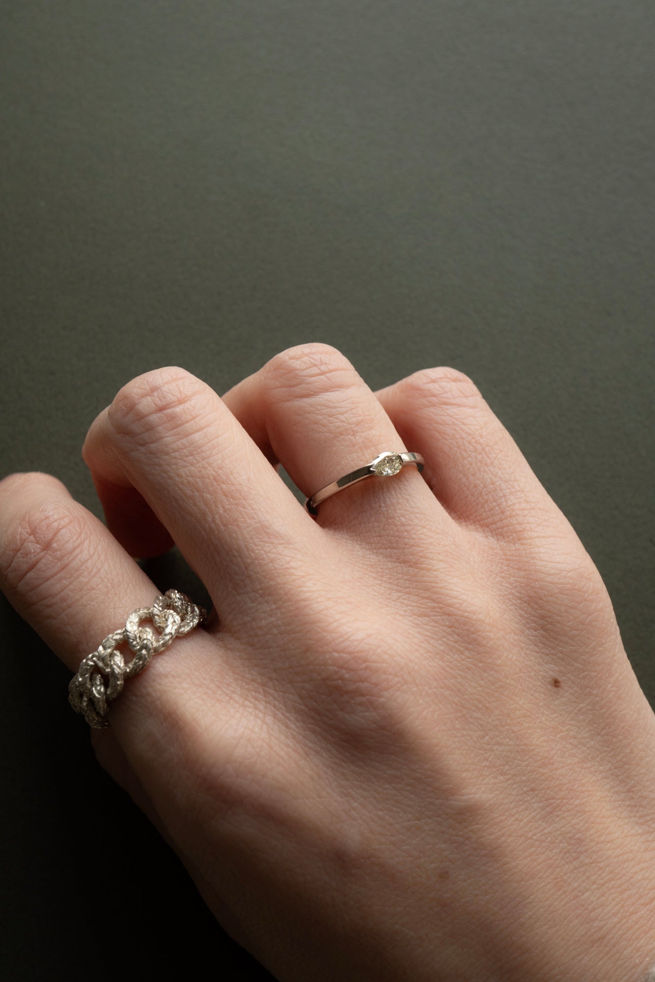 patchouli 別注 simmon Seta Pear Shape Light Yellow Diamond Unite Ring /K18WG