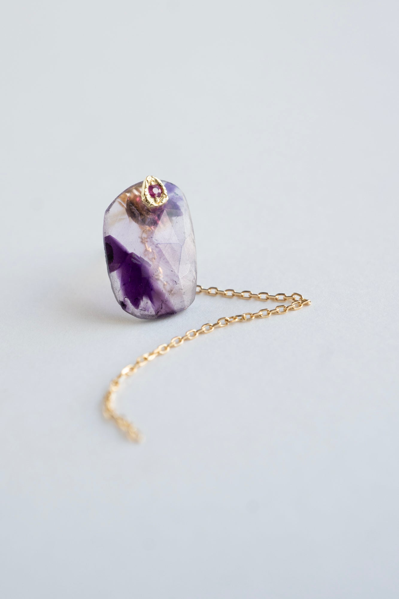 MONAKA jewellery モナカジュエリー flat Bi-color Amethyst Pierce